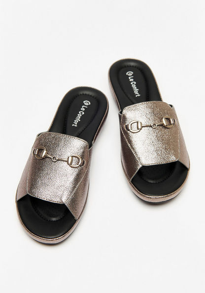 Le Confort Metal Accent Slip-On Flatform Sandals-Women%27s Flat Sandals-image-1