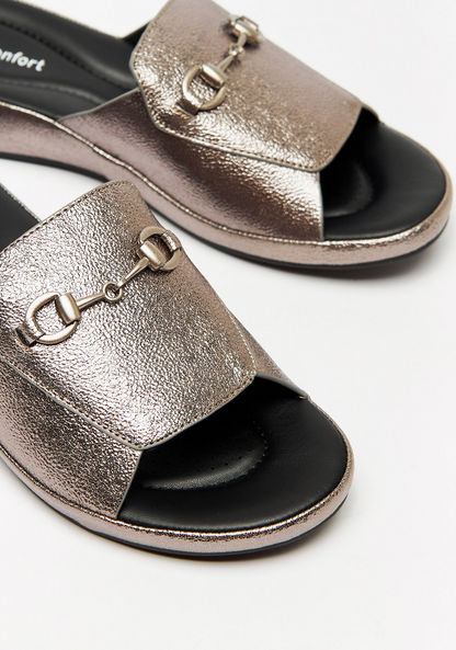 Le Confort Metal Accent Slip-On Flatform Sandals-Women%27s Flat Sandals-image-2