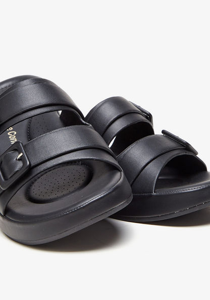 Le Confort Open Toe Slip-On Sandals with Flat Heels-Women%27s Flat Sandals-image-3