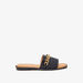 Celeste Women's Solid Slip-On Slide Sandals with Chain Detail-Women%27s Flat Sandals-thumbnailMobile-0