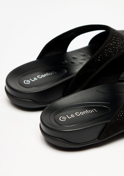 Le Confort Embellished Slip-On Flatform Sandals