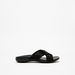 Le Confort Embellished Cross Strap Slip-On Sandals-Women%27s Flat Sandals-thumbnailMobile-0