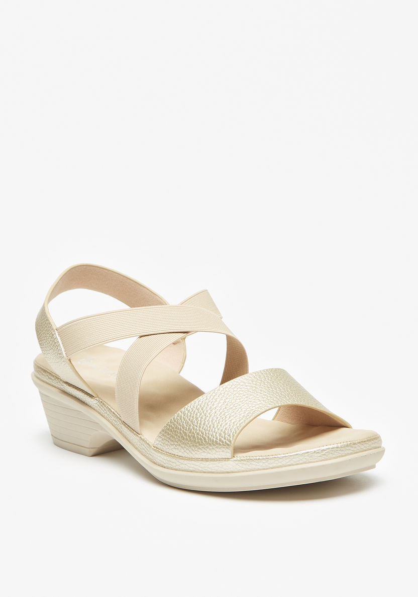 Le Confort Metallic Slip-On Slingback Sandals with Wedge Heels-Women%27s Heel Sandals-image-1