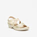 Le Confort Metallic Slip-On Slingback Sandals with Wedge Heels-Women%27s Heel Sandals-thumbnail-1