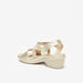 Le Confort Metallic Slip-On Slingback Sandals with Wedge Heels-Women%27s Heel Sandals-thumbnail-2