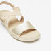 Le Confort Metallic Slip-On Slingback Sandals with Wedge Heels-Women%27s Heel Sandals-thumbnail-4