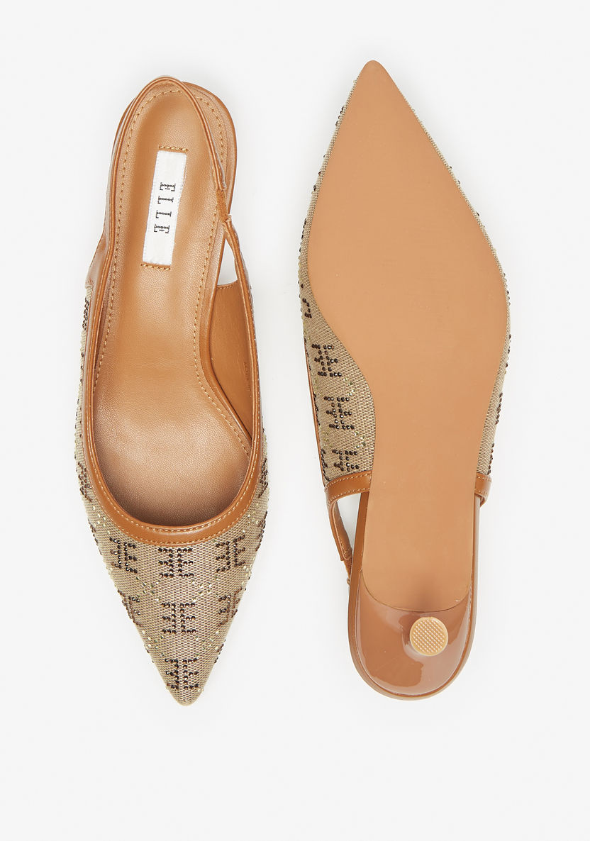 Elle Women's Studded Slingback Pumps with Kitten Heels-Women%27s Heel Shoes-image-4