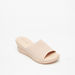 Le Confort Textured Slip-On Sandals with Wedge Heels-Women%27s Heel Sandals-thumbnailMobile-0