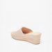 Le Confort Textured Slip-On Sandals with Wedge Heels-Women%27s Heel Sandals-thumbnail-1