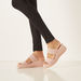 Le Confort Textured Slip-On Sandals with Flatform Heels-Women%27s Heel Sandals-thumbnailMobile-0