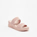 Le Confort Textured Slip-On Sandals with Flatform Heels-Women%27s Heel Sandals-thumbnail-1