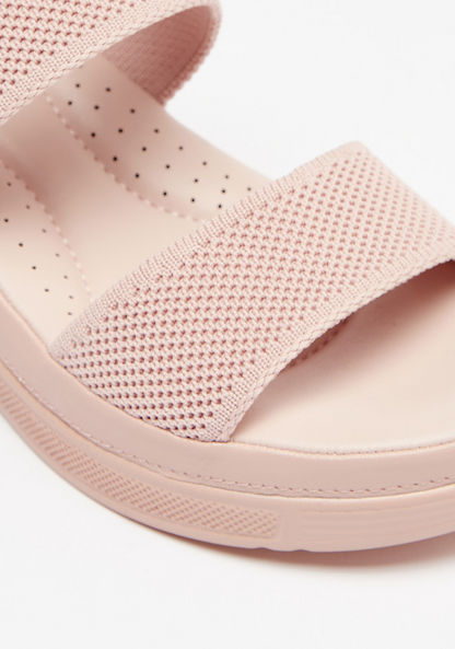 Le Confort Textured Slip-On Sandals with Flatform Heels-Women%27s Heel Sandals-image-6