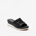Le Confort Pleat Detail Slip-On Sandals with Wedge Heels-Women%27s Heel Sandals-thumbnail-0