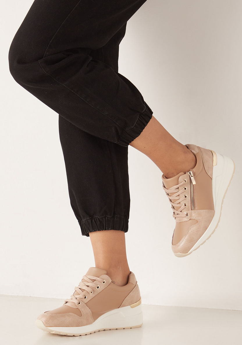 Celeste Women's Sneakers with Zip Closure and Wedge Heels-Women%27s Sneakers-image-1