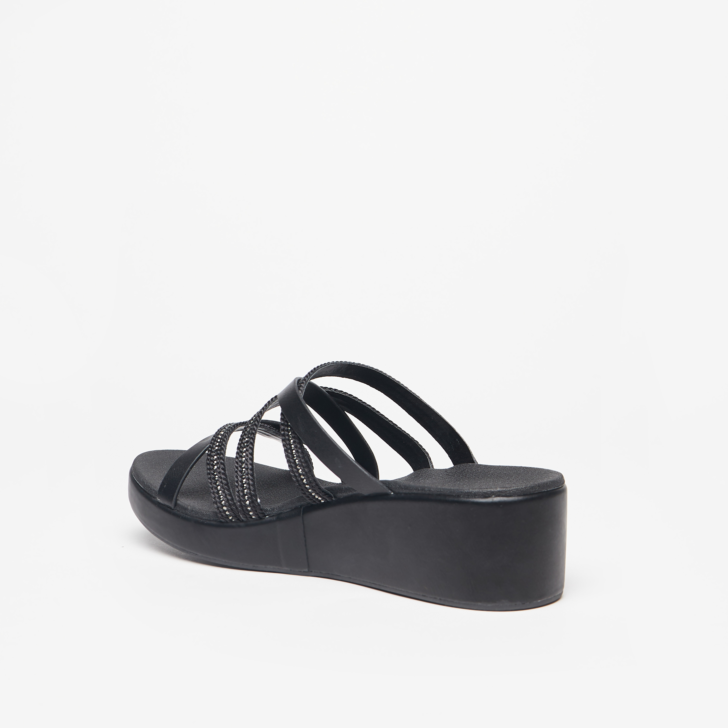 Le Confort Embellished Strappy Slip-On Sandals with Wedge Heels-women-shoes-heels-image-2