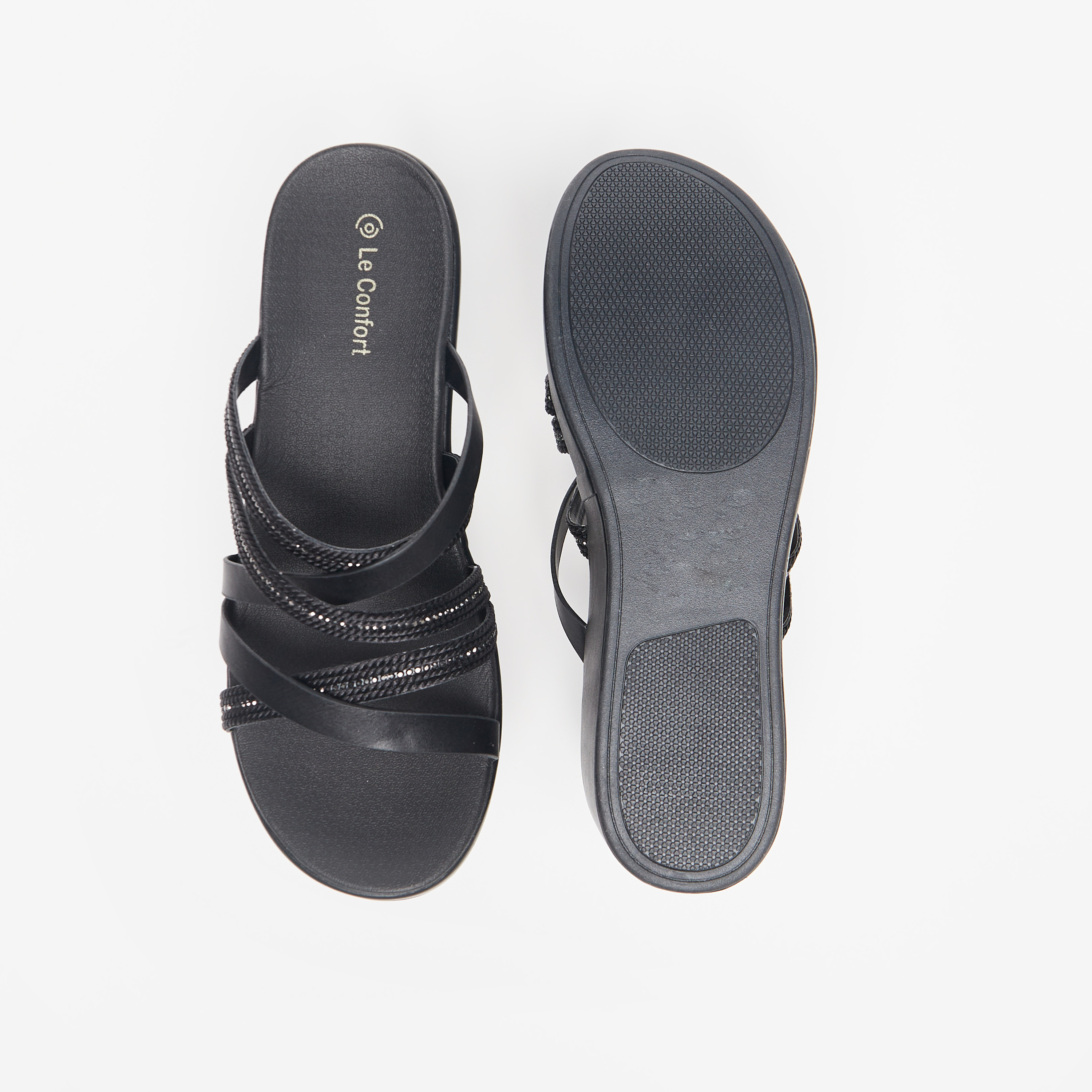 Le Confort Embellished Strappy Slip-On Sandals with Wedge Heels-women-shoes-heels-image-4