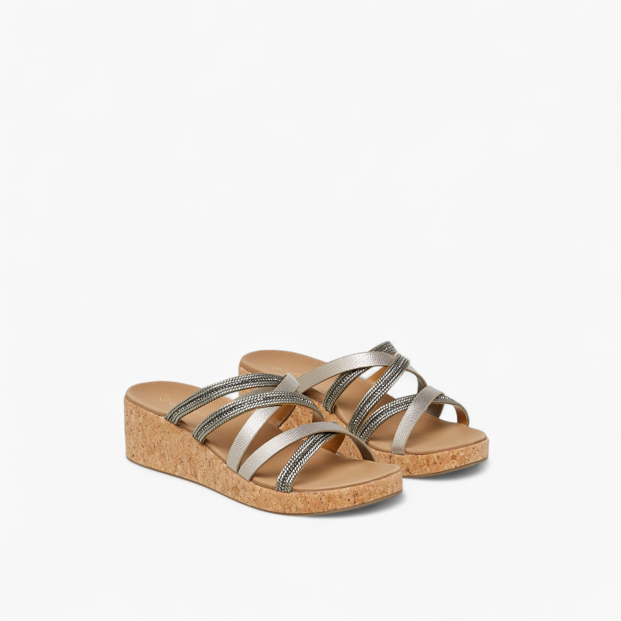 Le Confort Embellished Strappy Slip-On Sandals with Wedge Heels-women-shoes-heels-image-1