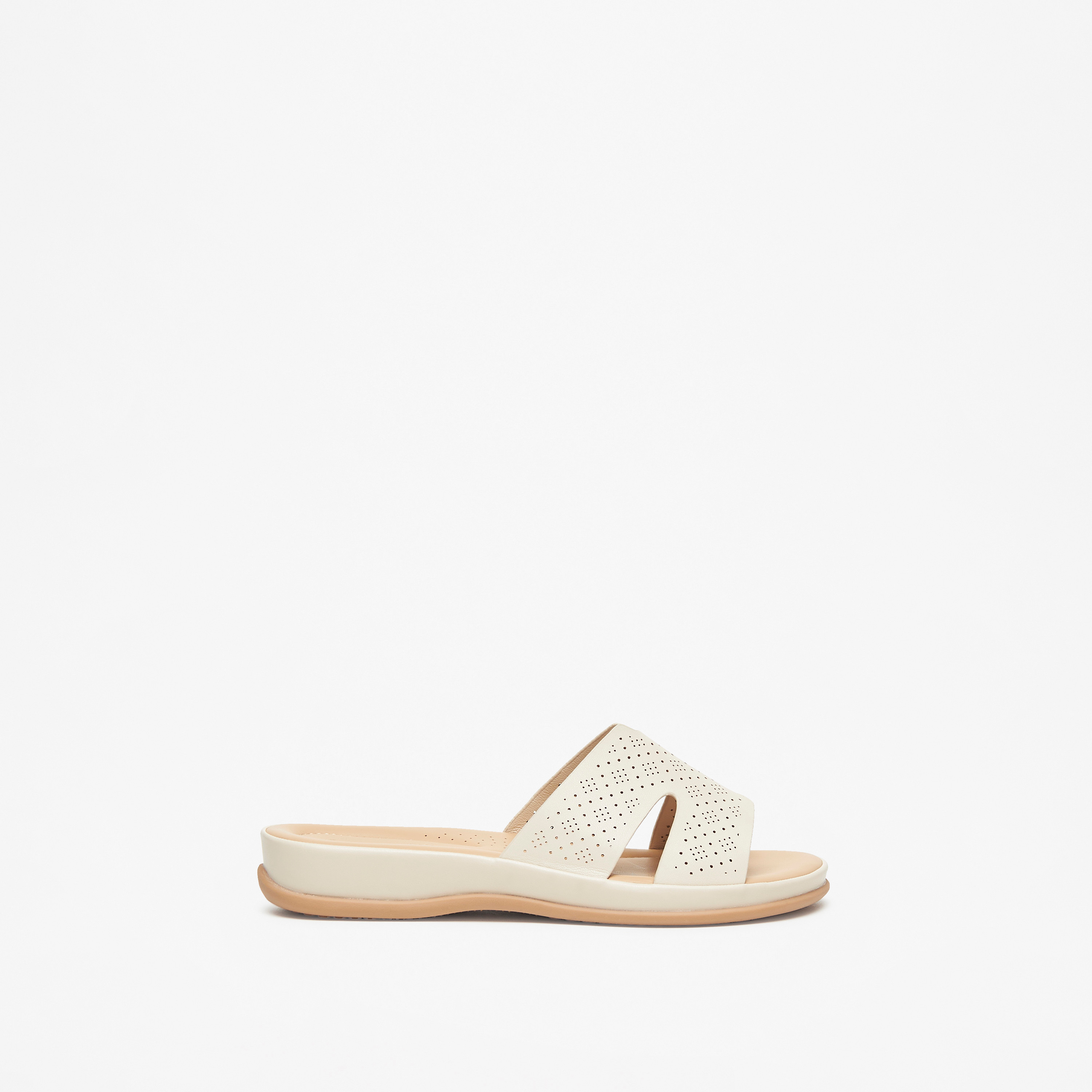 Le Confort Laser Cut Detail Slip-On Comfort Sandals-women-shoes-flats-sandals-image-4