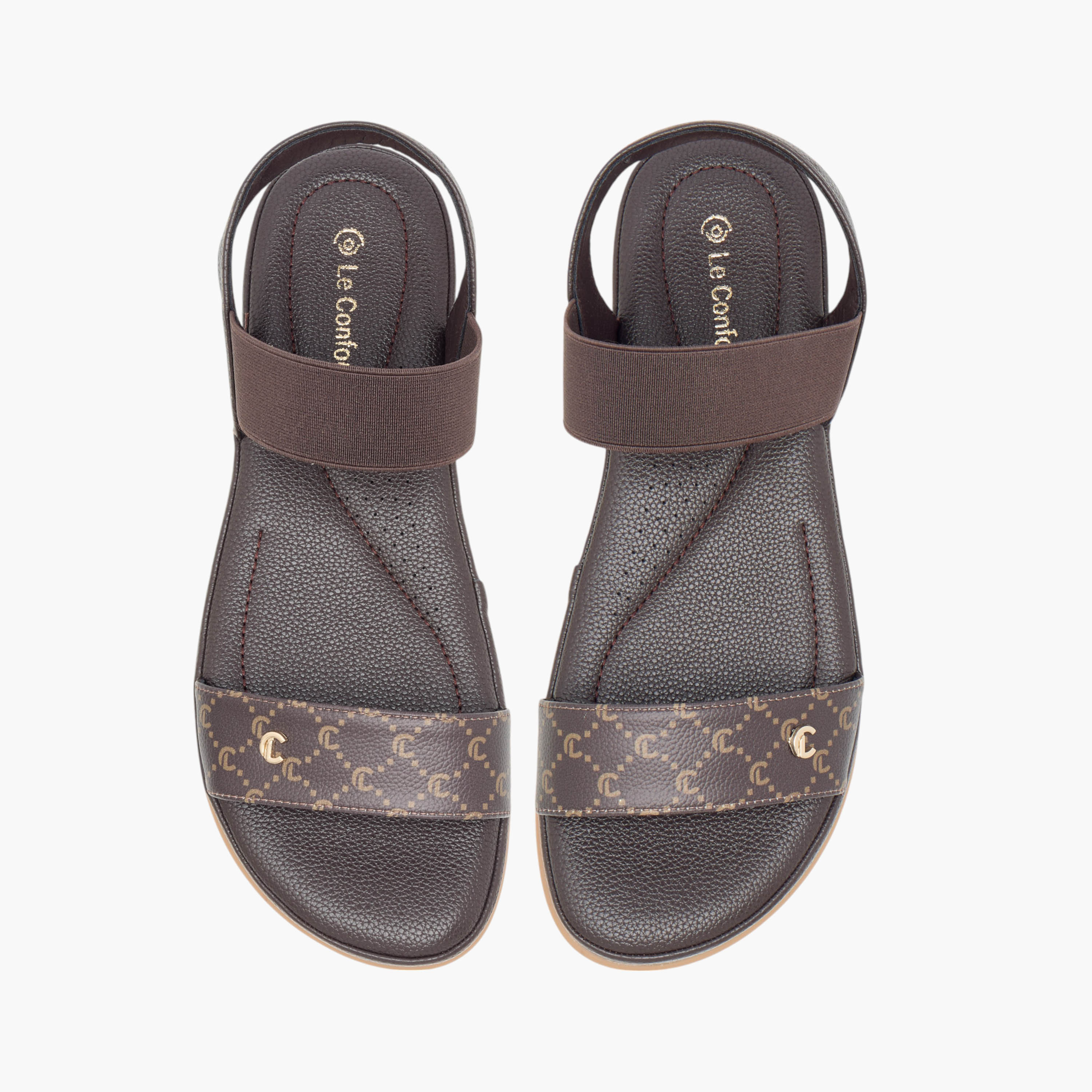 Le Confort Monogram Print Comfort Sandals-women-shoes-flats-sandals-image-1