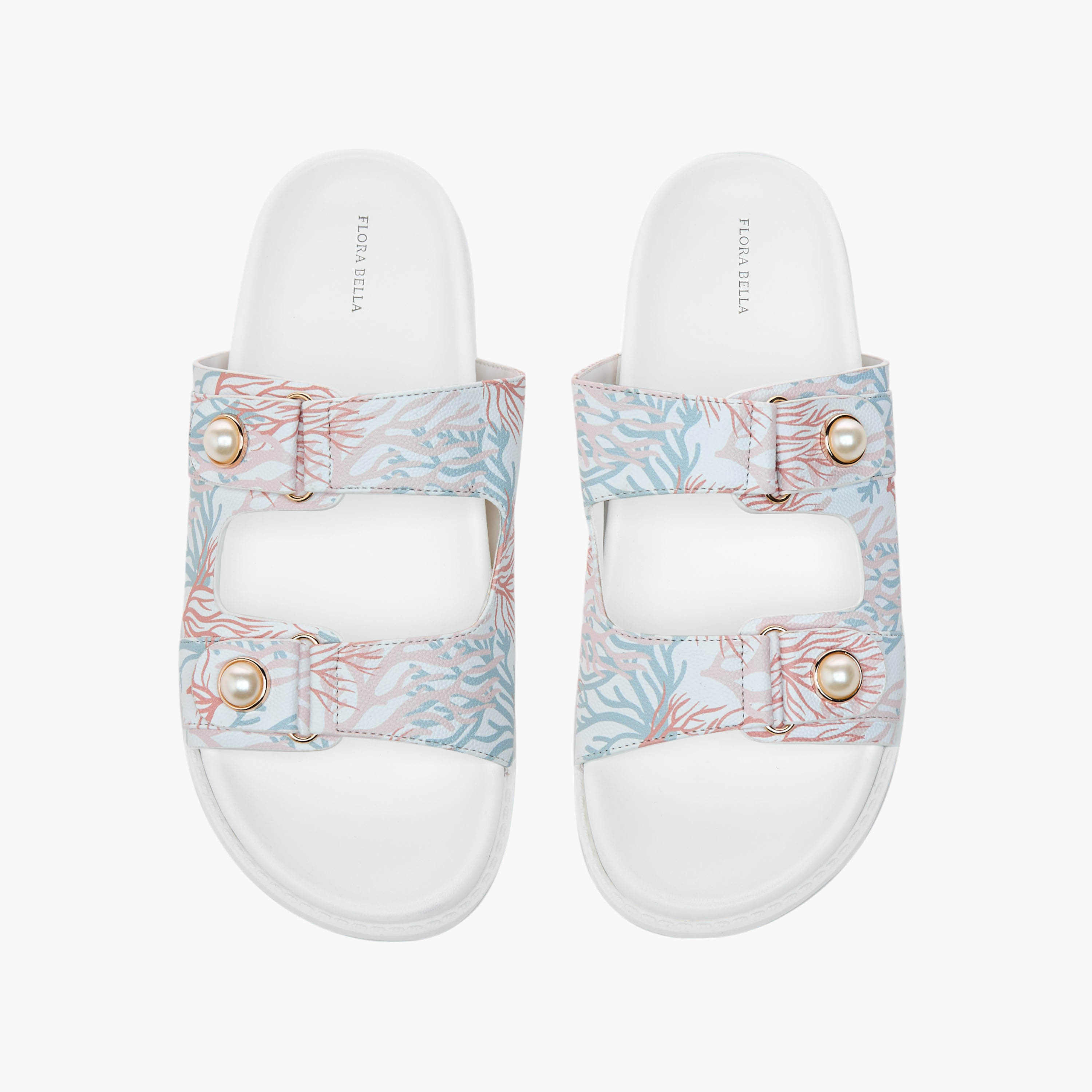 Flora Bella Printed Pearl Embellished Slip-On Flat Sandals-women-shoes-flats-sandals-image-1