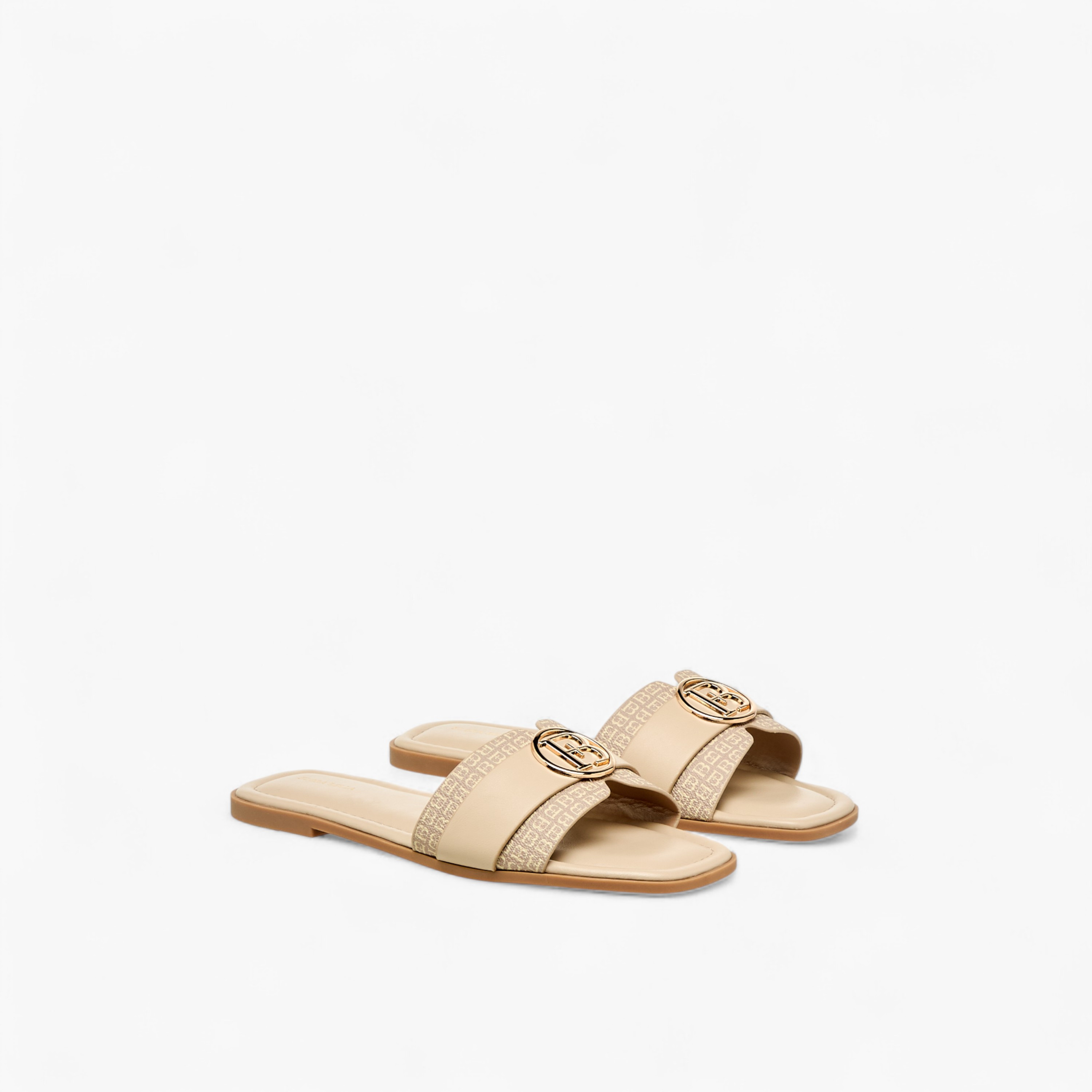 Flora Bella Women Monogram Print Slides-women-shoes-flats-sandals-image-1