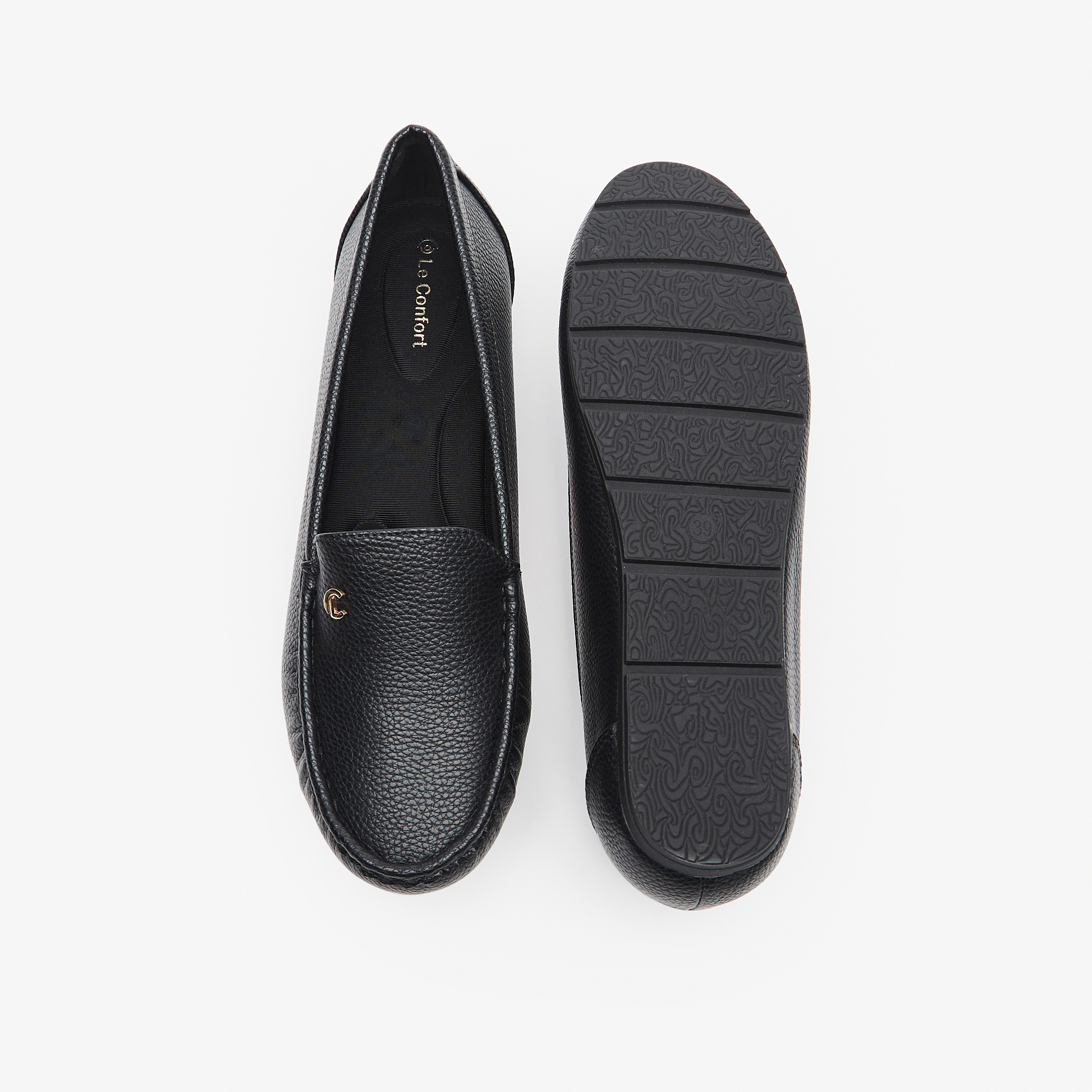 Le Confort Textured Slip-On Loafers-women-shoes-flats-loafers-image-4