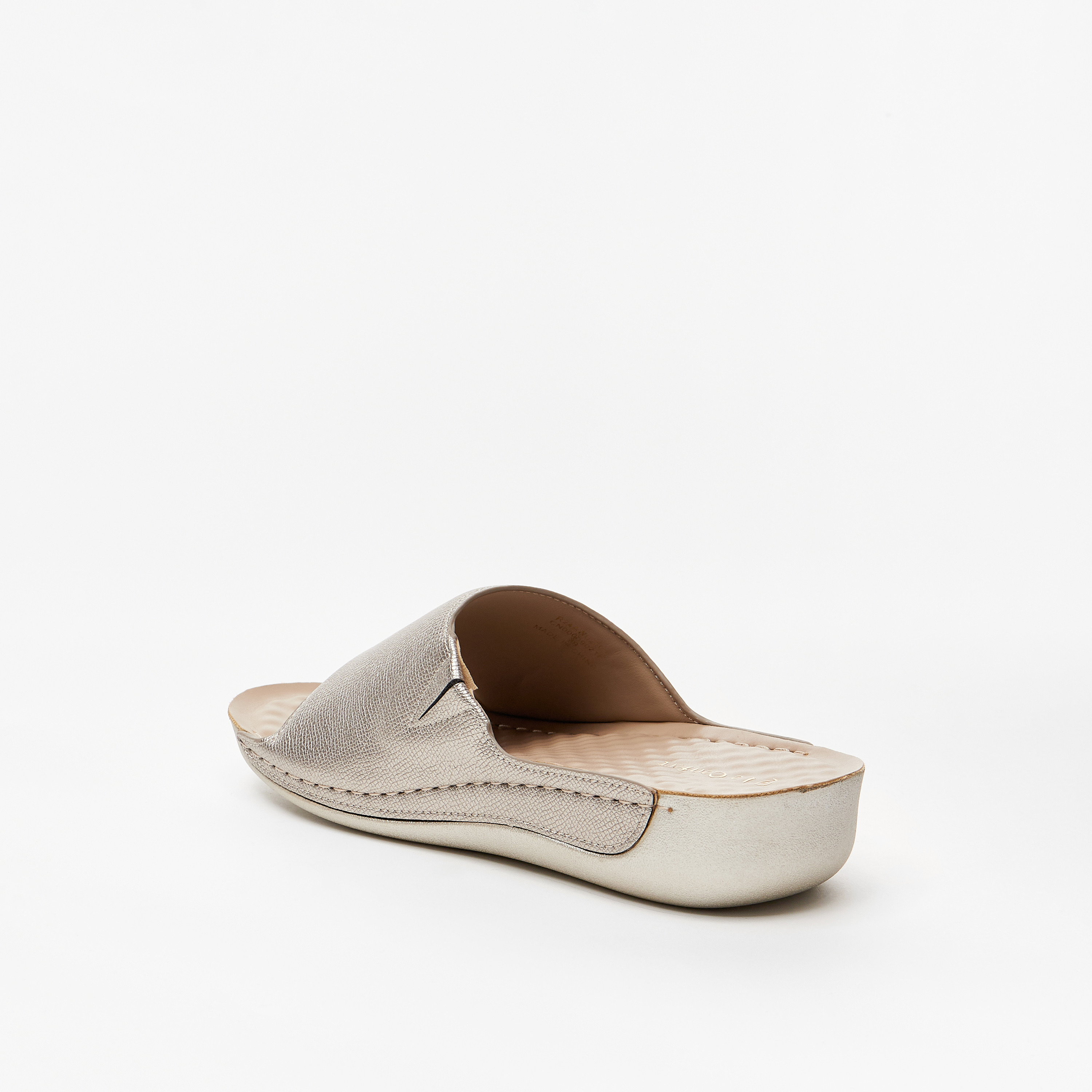 Le Confort Solid Stitch Detail Slip-On Sandals with Flatform Heels-women-shoes-flats-sandals-image-2
