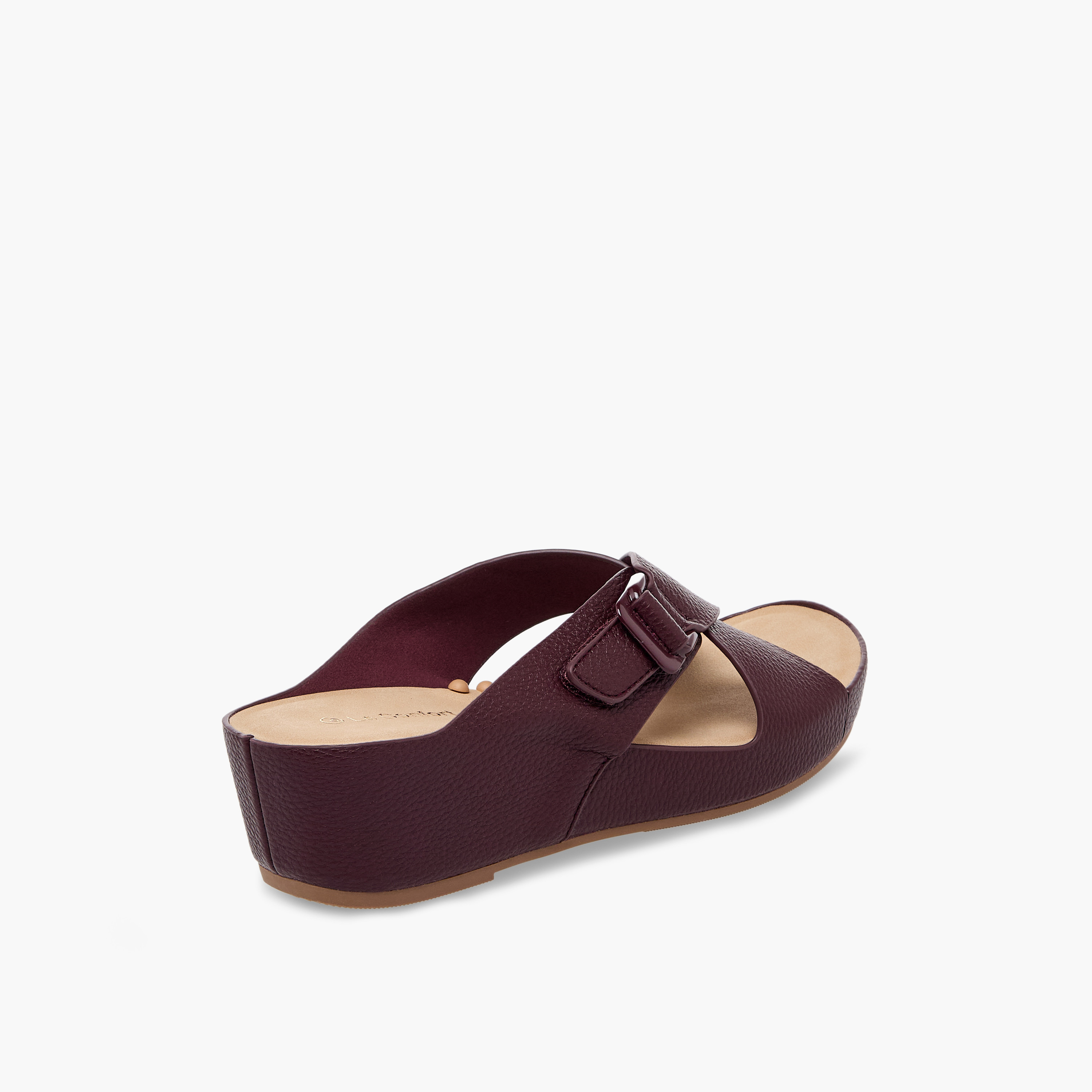 Le Confort Women Textured Cross Strap Wedge Sandals-women-shoes-sandals-heeled-image-6