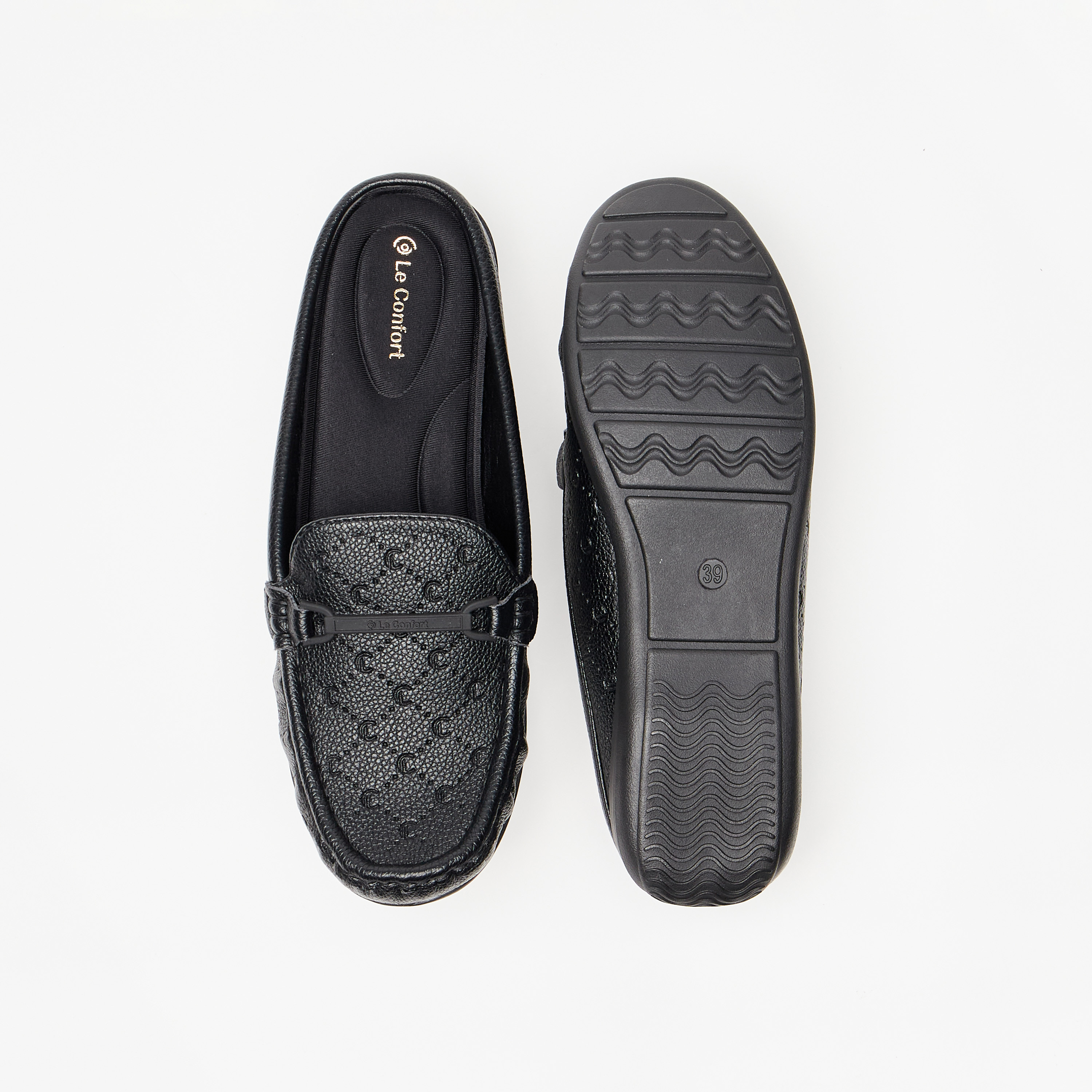 Le Confort Monogram Embossed Slip-On Mules-women-shoes-loafersandmoccasins-image-4