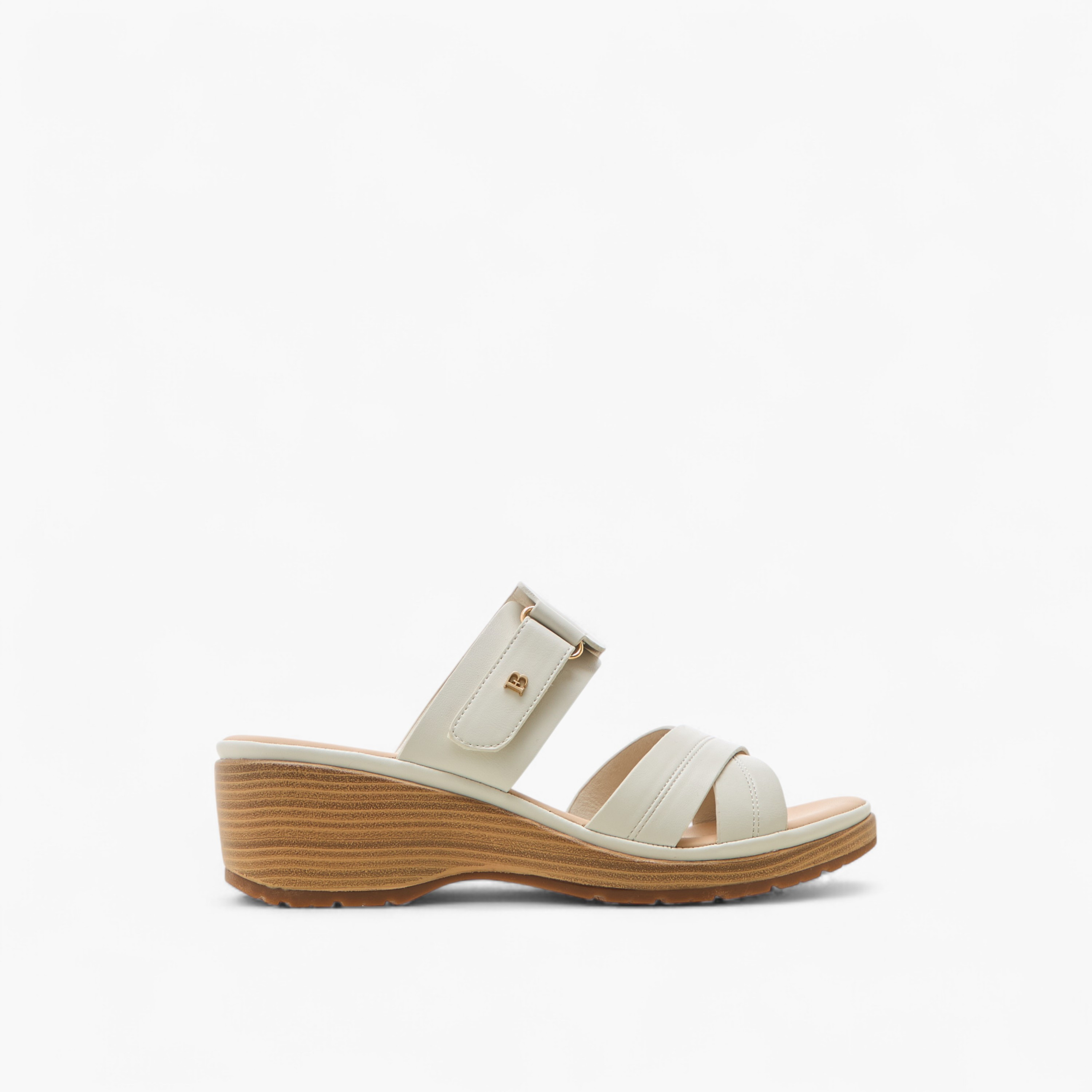 Flora Bella Textured Cross Strap Sandals with Wedge Heels-women-shoes-sandals-heeled-image-3