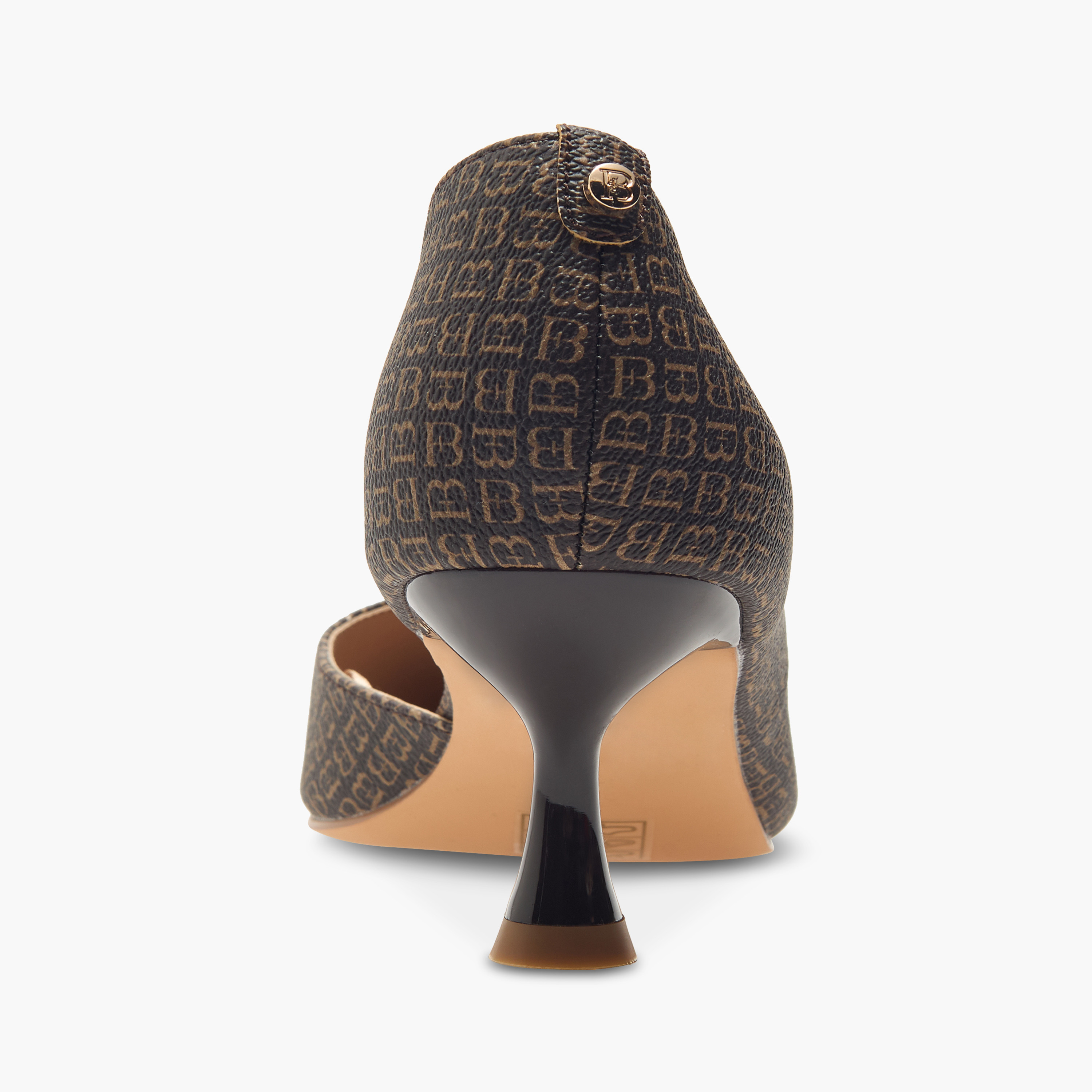 صندل بمقدمة مدببة وكعب لامع وطبعات مونوجرام من فلورا بيلا-women-shoes-heels-image-5
