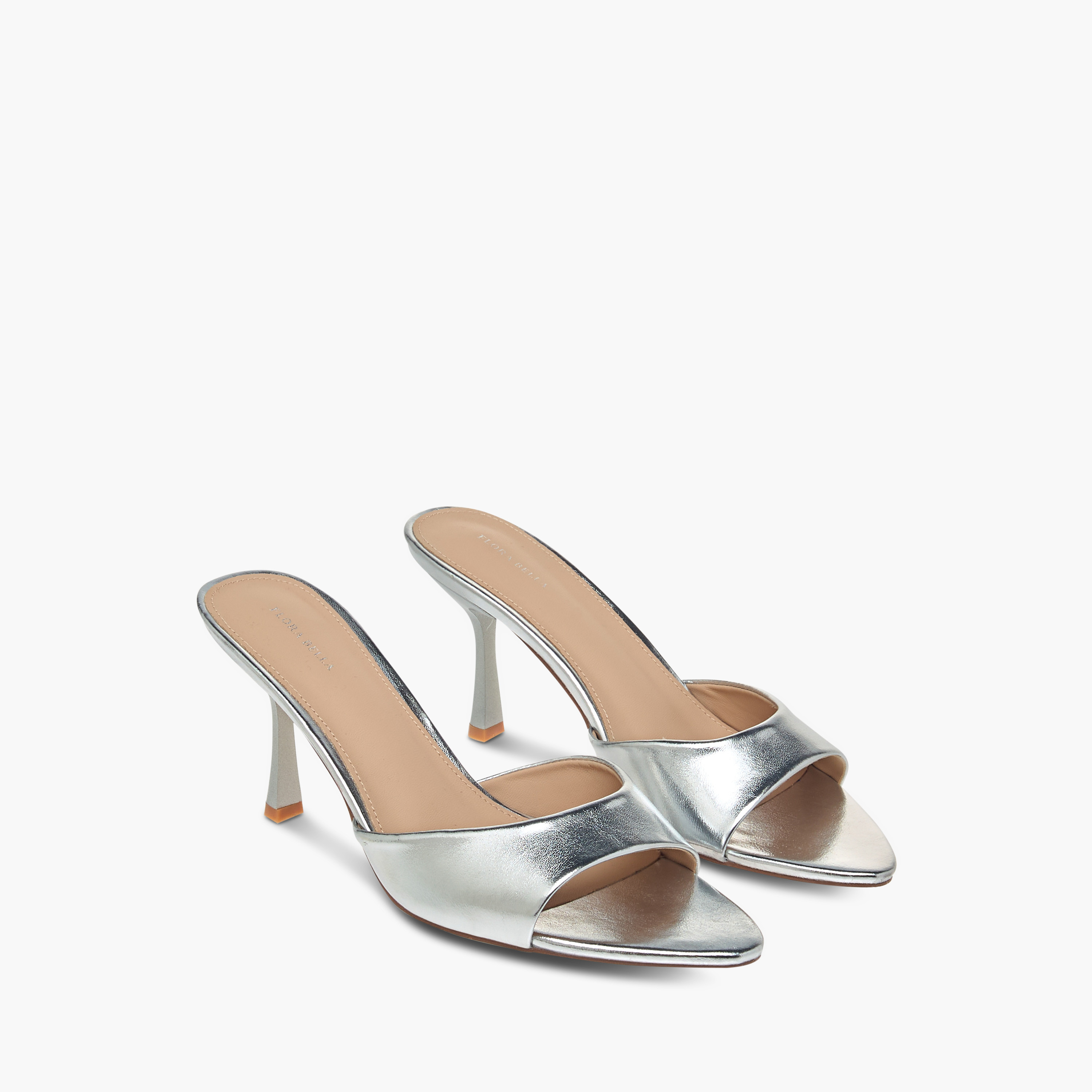 Flora Bella Metallic Slip-On Sandals with Flared Heels-women-shoes-sandals-heeled-image-1