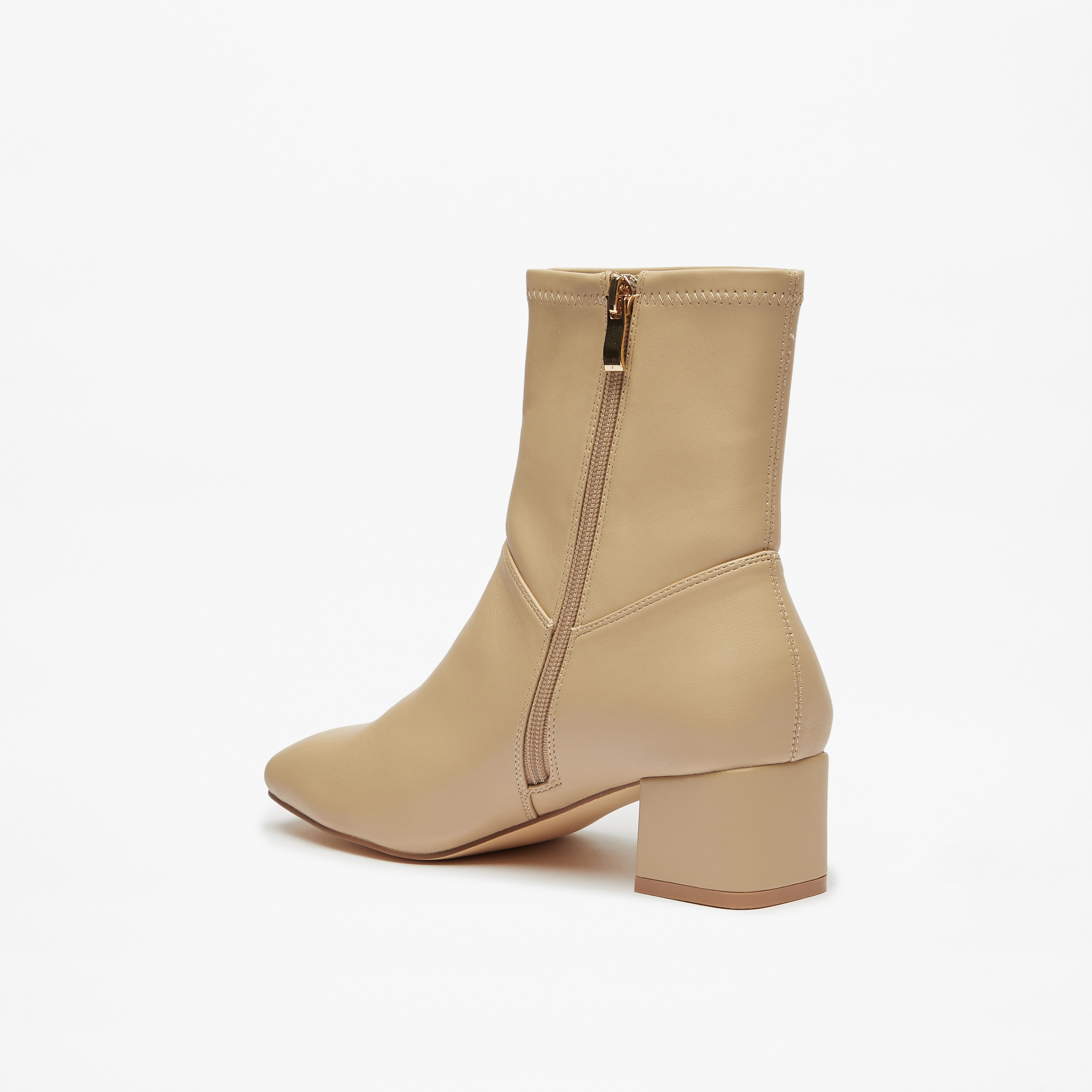 Celeste Women's Solid Boots with Zip Closure and Block Heels-women-shoes-boots-image-2