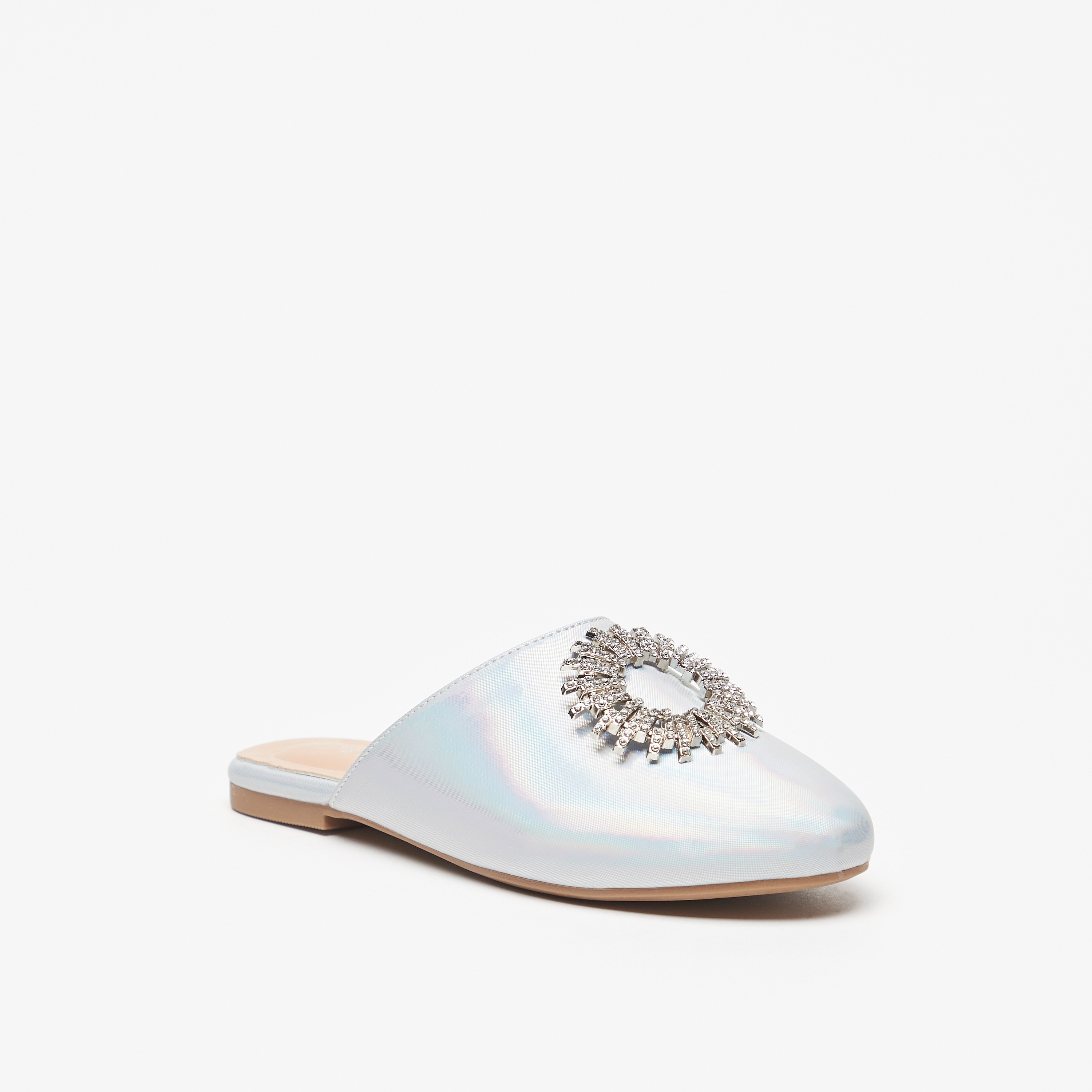 Celeste Girls Embellished Slip On Mules