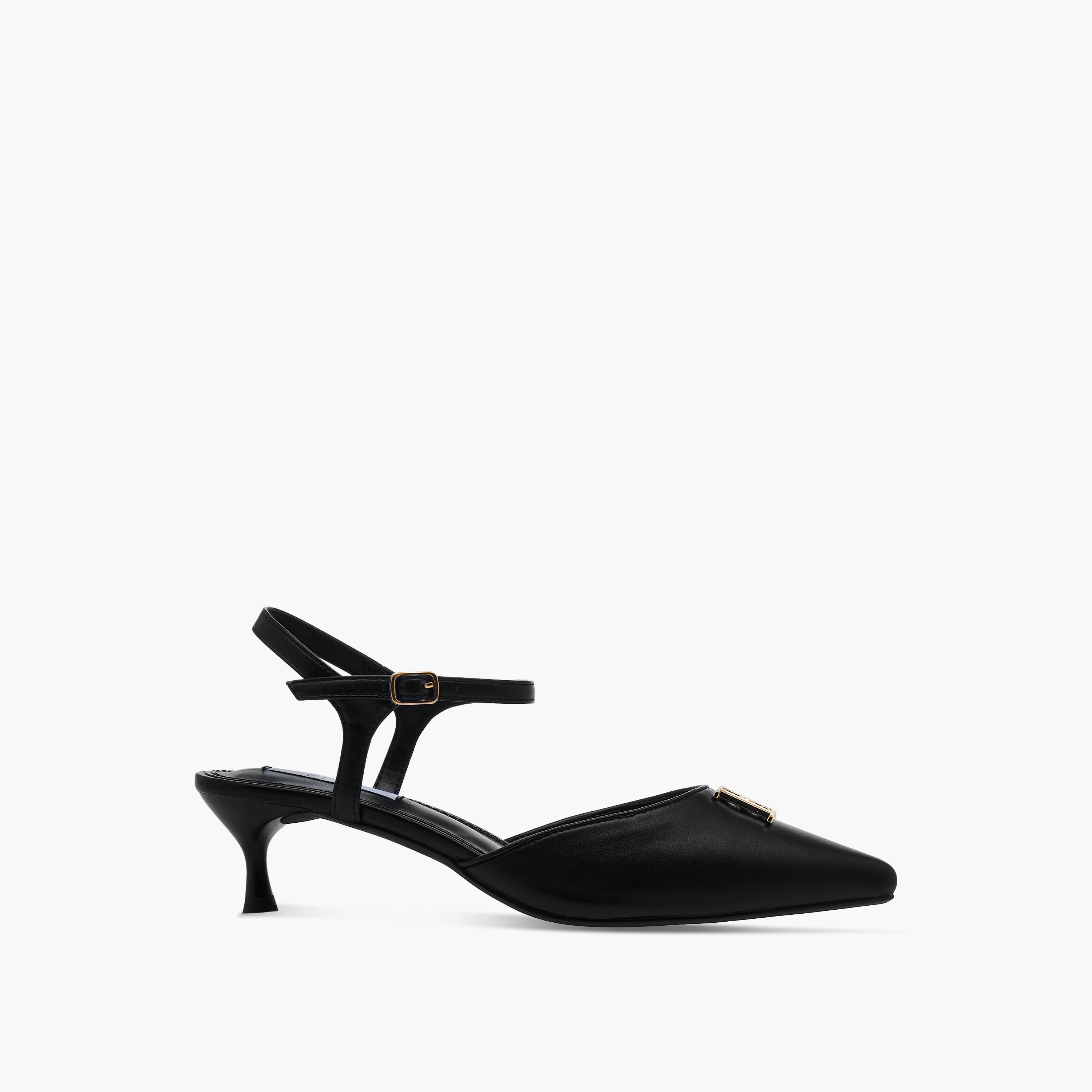 Elle Women's Monogram Print Pointed Toe Sandals with Kitten Heels-women-shoes-sandals-heeled-image-8