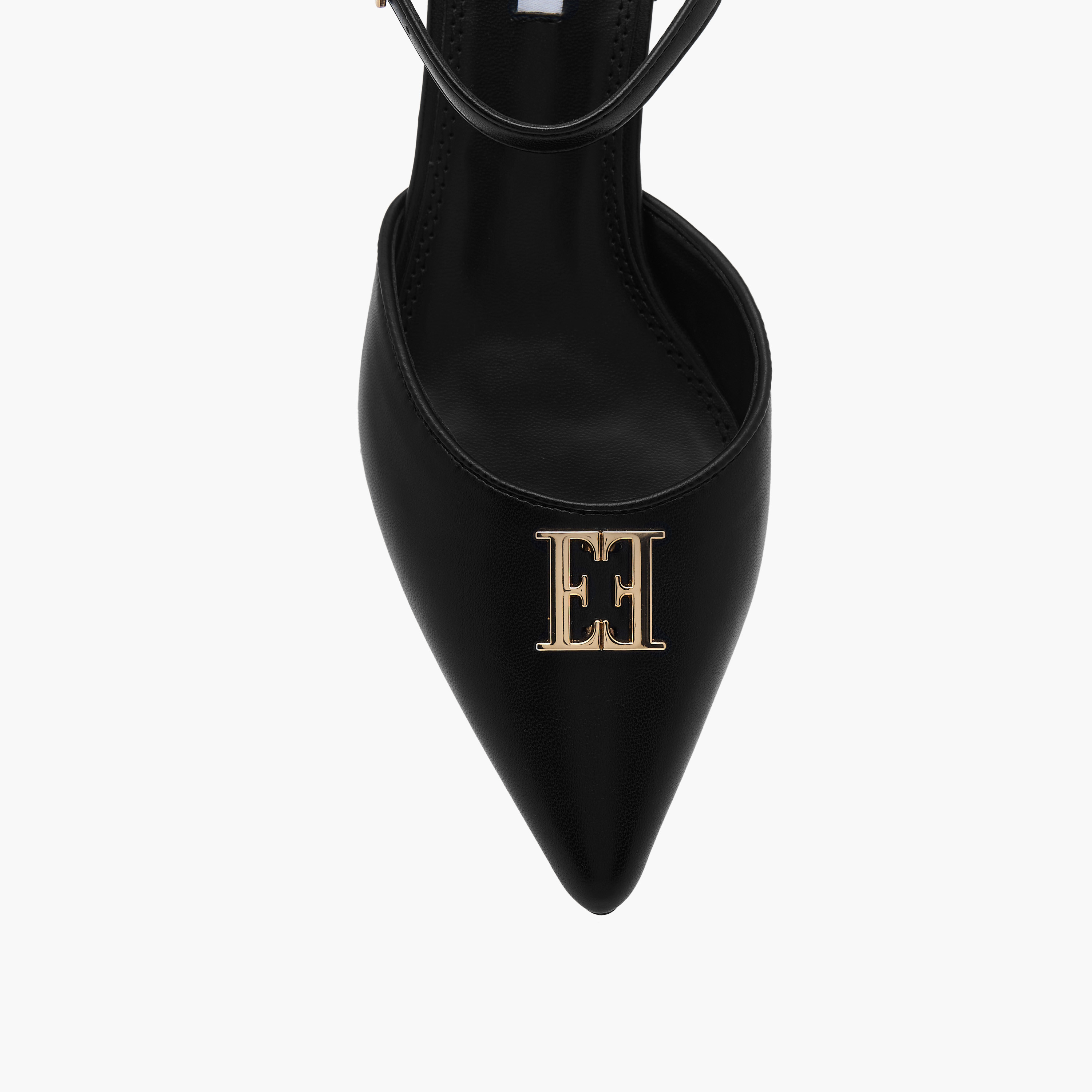 Elle Women's Monogram Print Pointed Toe Sandals with Kitten Heels-women-shoes-sandals-heeled-image-9