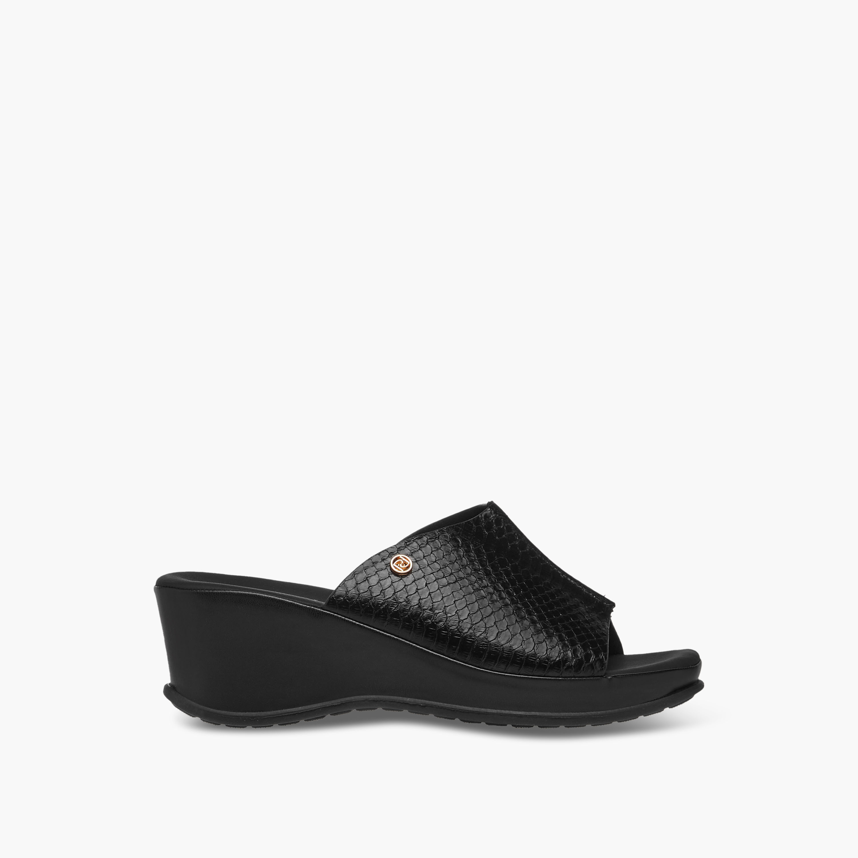 Paprika Textured Slip-On Comfort Sandals with Wedge Heel-women-shoes-sandals-heeled-image-3