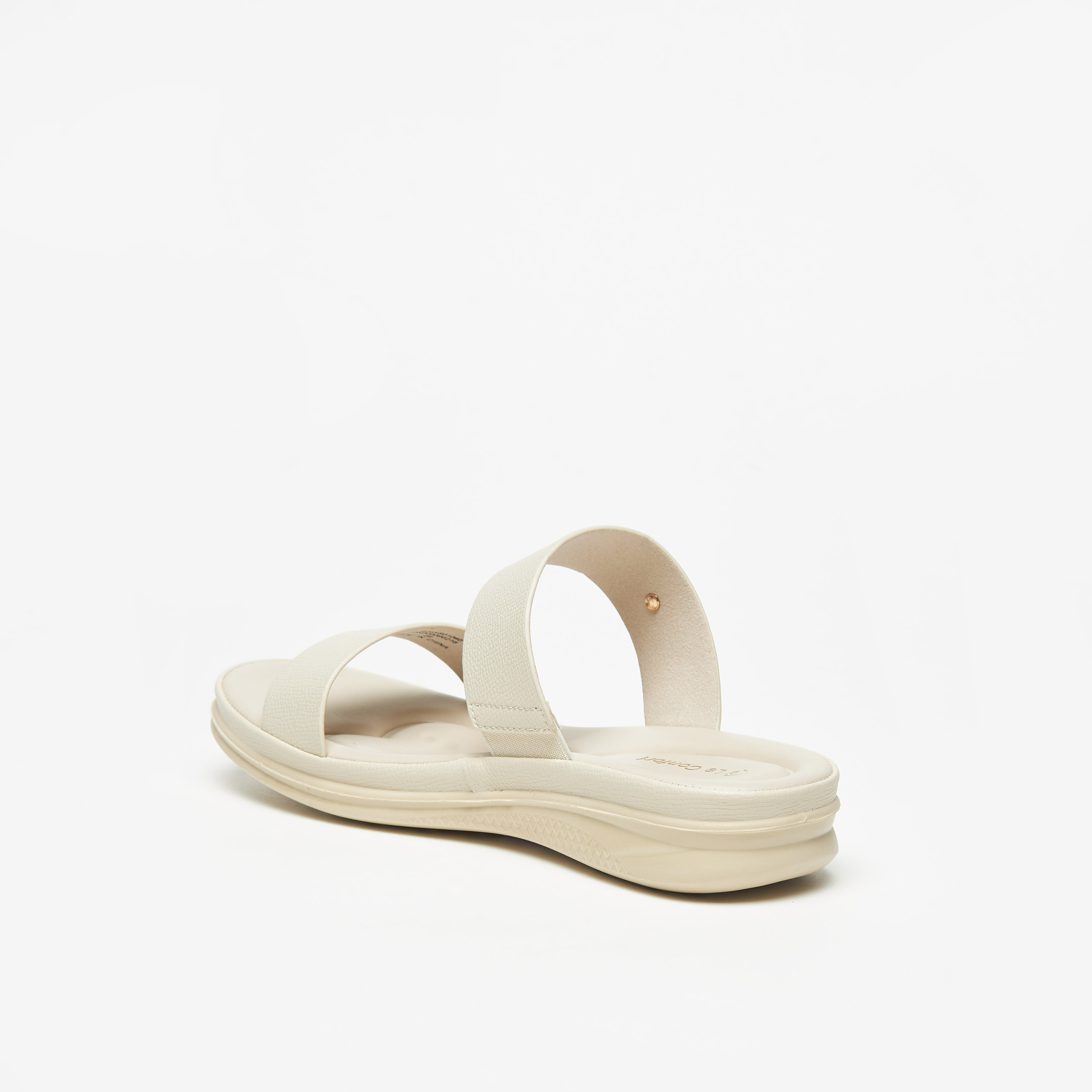 Le Confort Textured Open Toe Slip-On Sandals-women-shoes-flats-sandals-image-2
