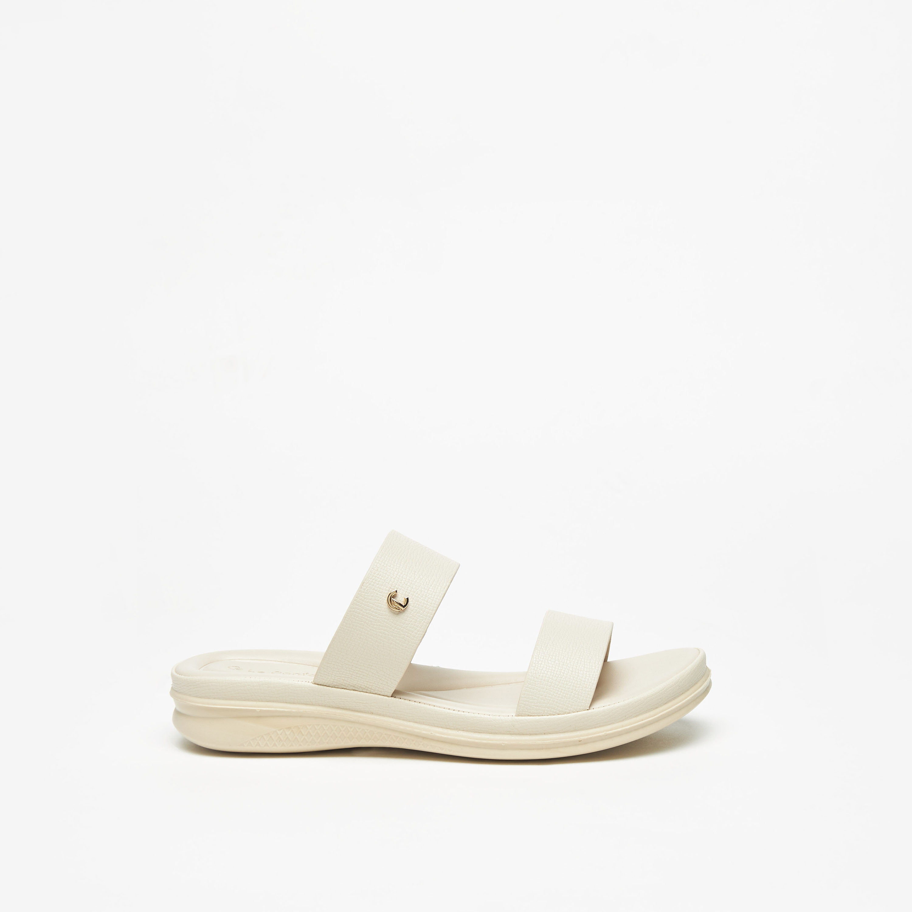 Le Confort Textured Open Toe Slip-On Sandals-women-shoes-flats-sandals-image-3