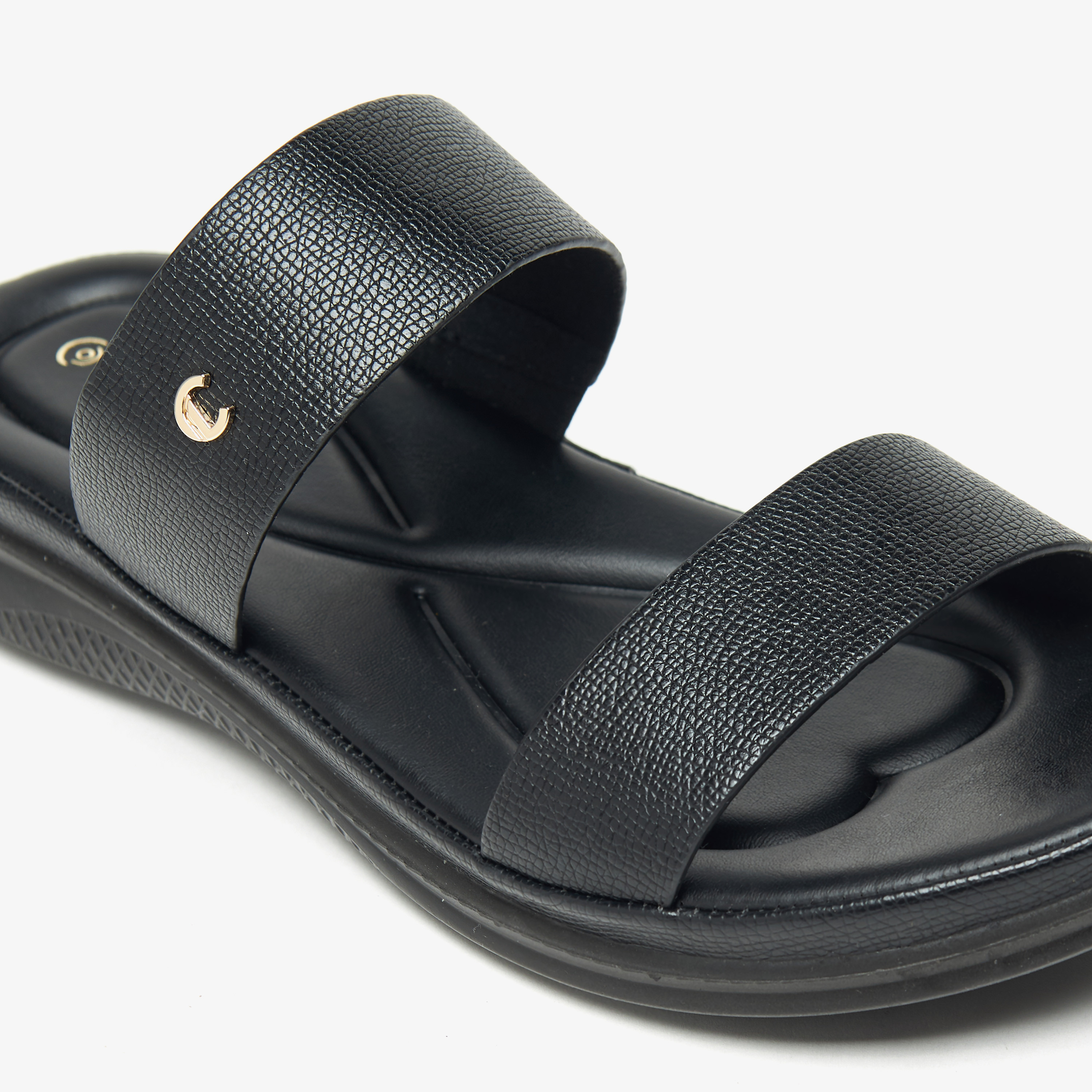 صندل سهل الارتداء بارز الملمس بمقدمة مفتوحة من لو كونفورت-women-shoes-flats-sandals-image-5