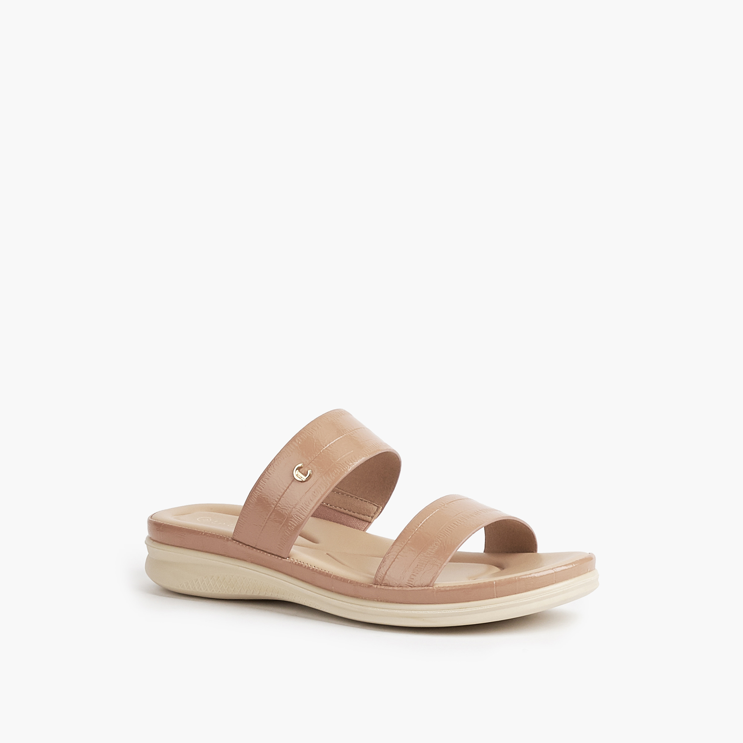 Le Confort Textured Open Toe Slip-On Sandals-women-shoes-flats-sandals-image-3