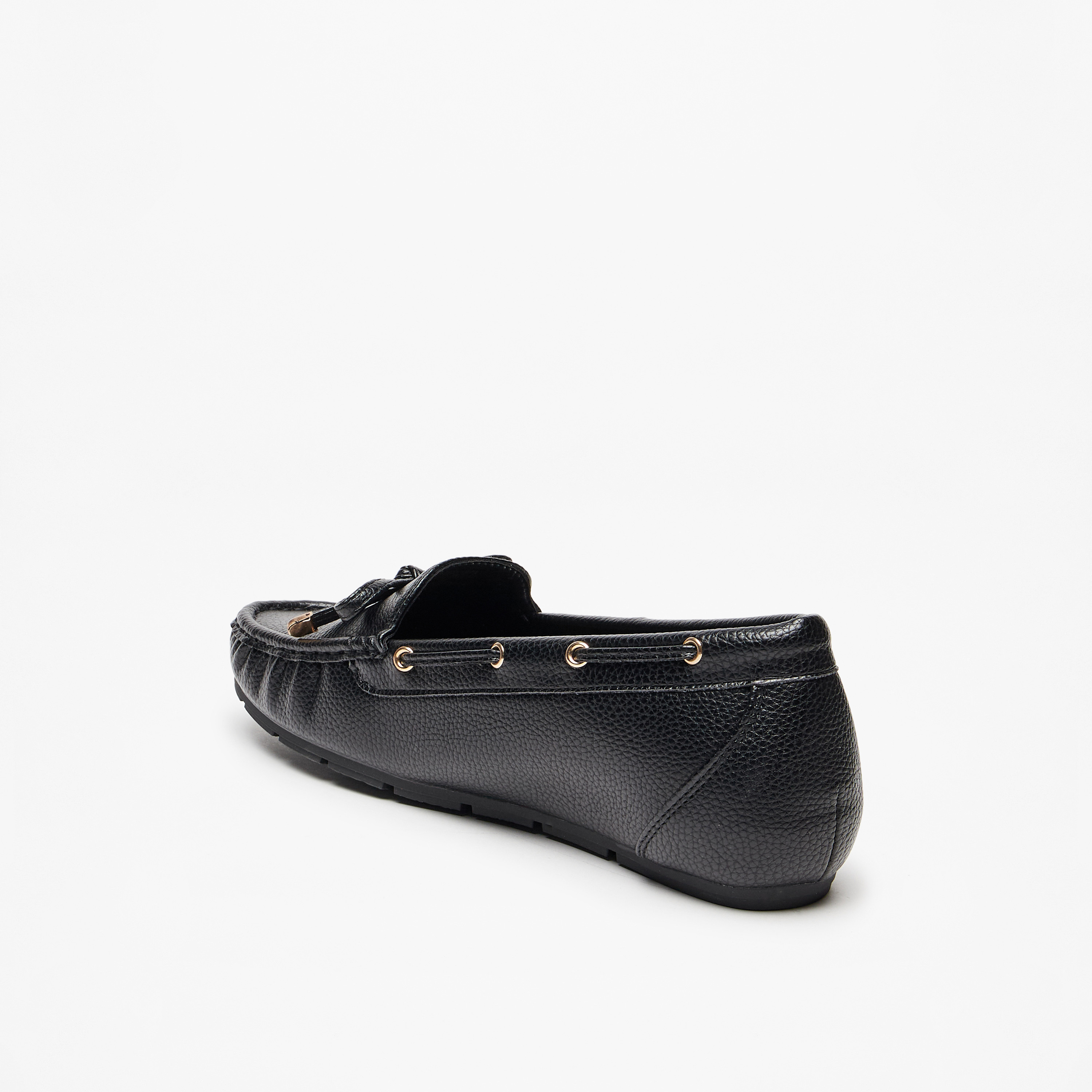 Le Confort Textured Slip-On Loafers with Bow Accent-women-shoes-flats-loafers-image-3