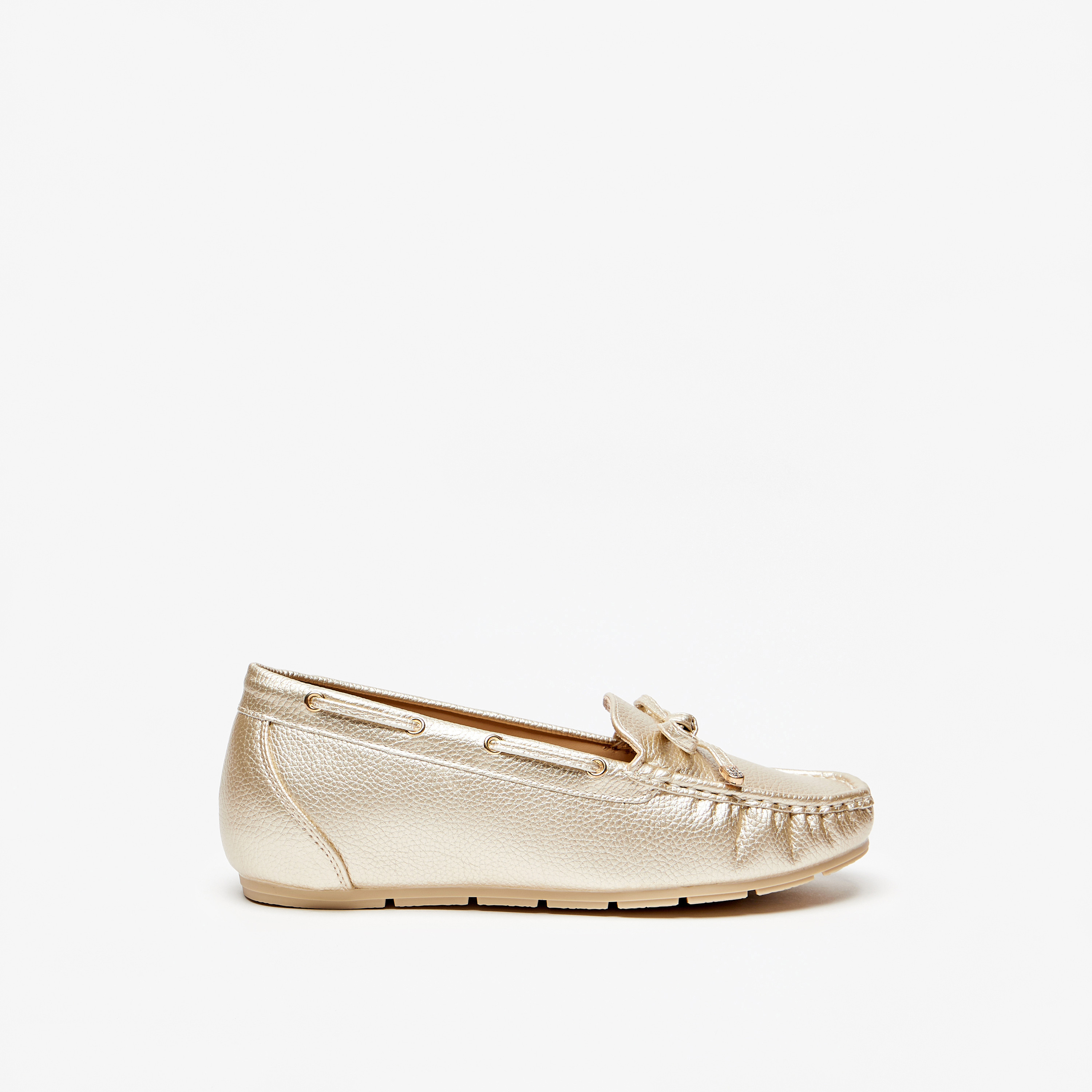 Le Confort Textured Slip-On Loafers with Bow Accent-women-shoes-flats-loafers-image-9