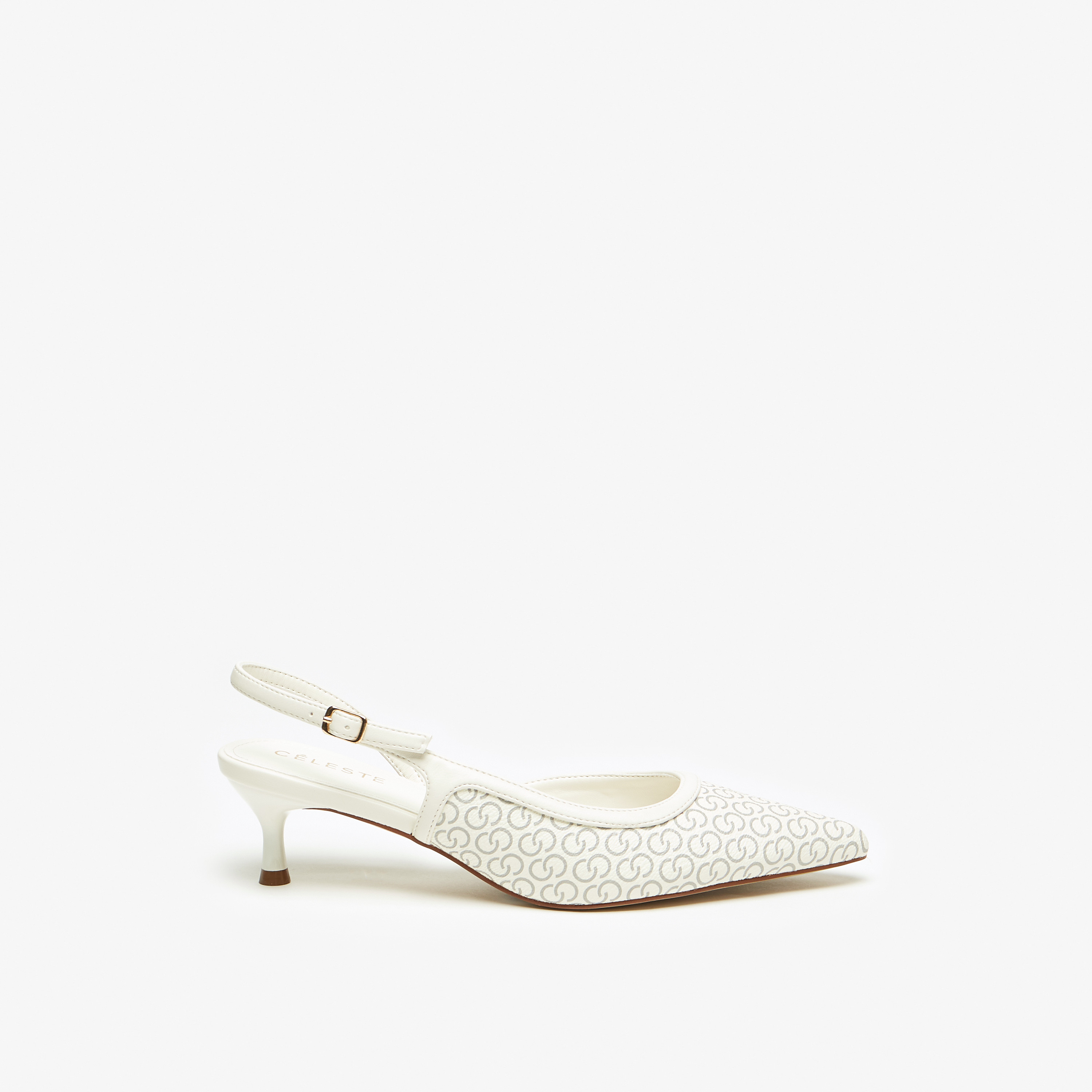 حذاء بكعب صغير وإبزيم إغلاق وطبعات مونوجرام للنساء من سيليت-women-shoes-heels-image-3