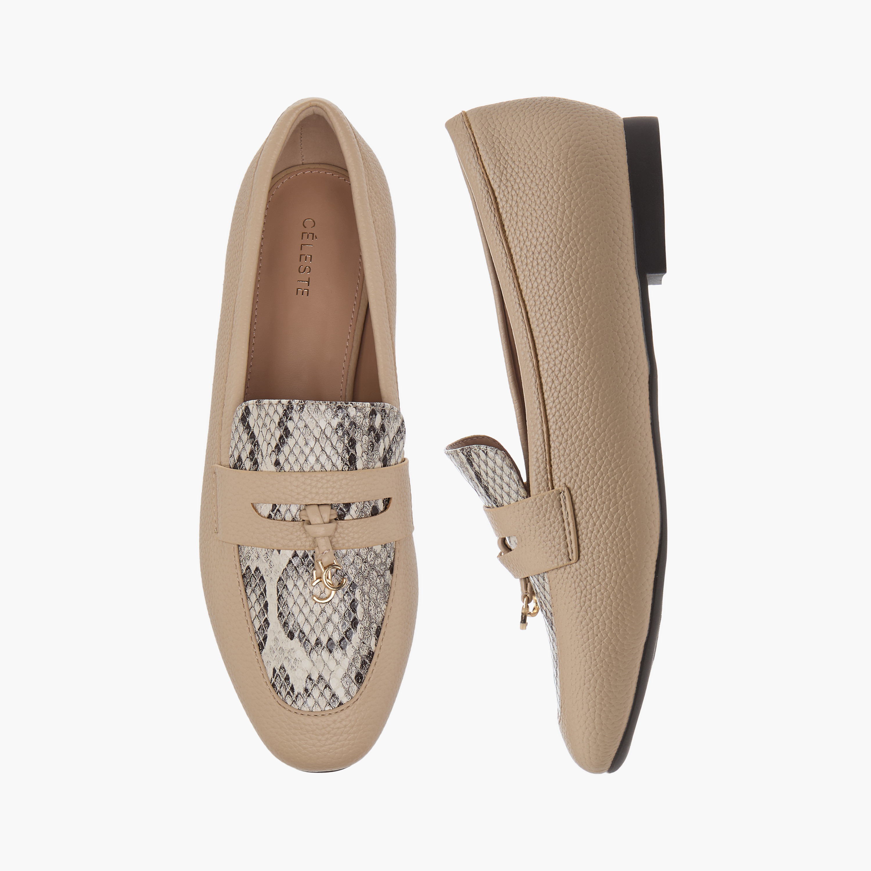 حذاء خفيف سهل الارتداء بملمس حيوانات وتفاصيل دلاية للنساء من سيليست-women-shoes-flats-loafers-image-1