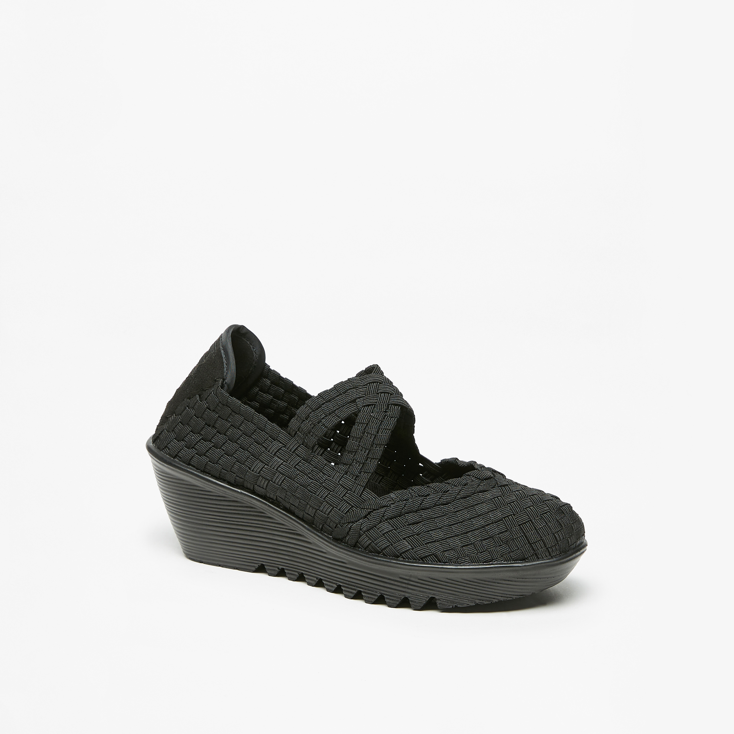 Flora Bella Textured Comfort Slip-On Shoes with Wedge Heels-women-shoes-heels-image-1
