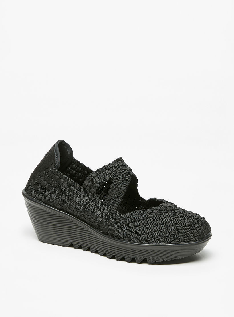 Flora Bella Textured Comfort Slip-On Shoes with Wedge Heels-women-shoes-heels-image-1