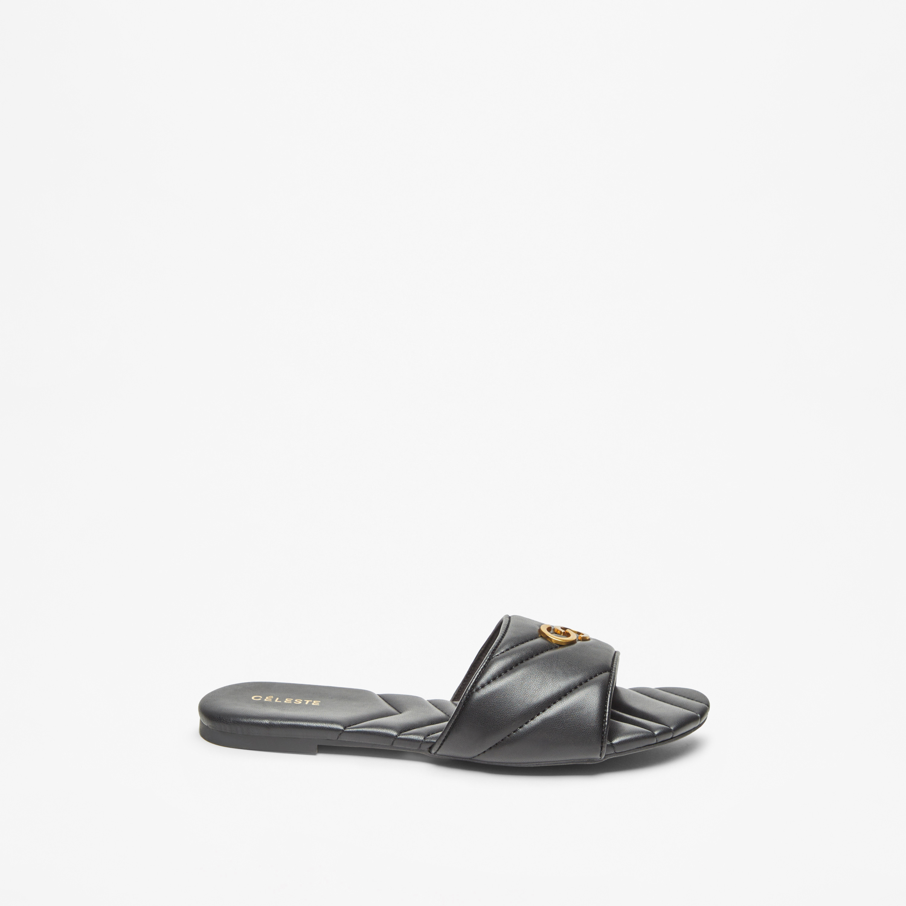 صندل مبطن سهل الارتداء بتزيينات شعار للنساء من سيليست-women-shoes-flats-sandals-image-2