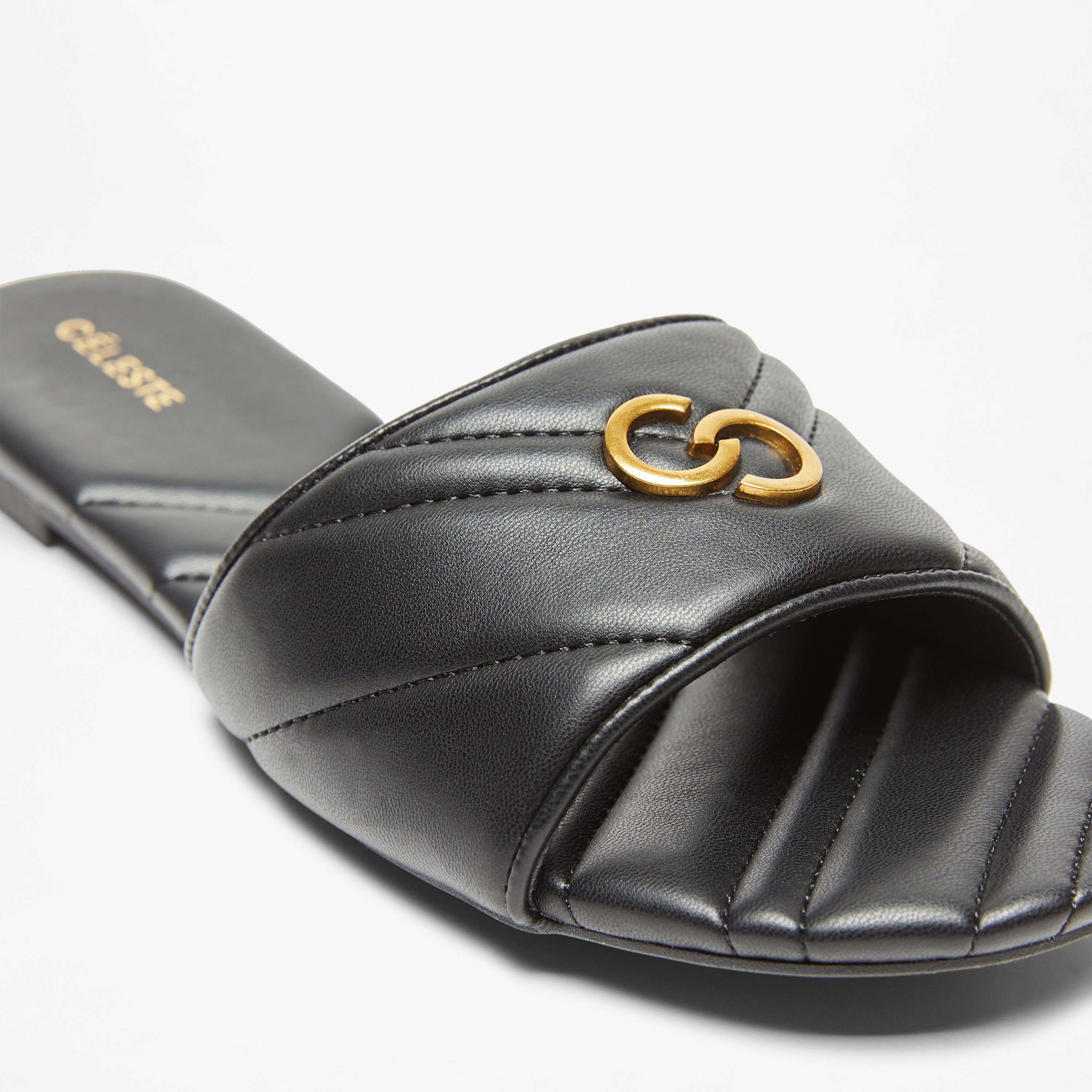 Celeste Women's Quilted Slip-On Sandals with Logo Accent-women-shoes-flats-sandals-image-4