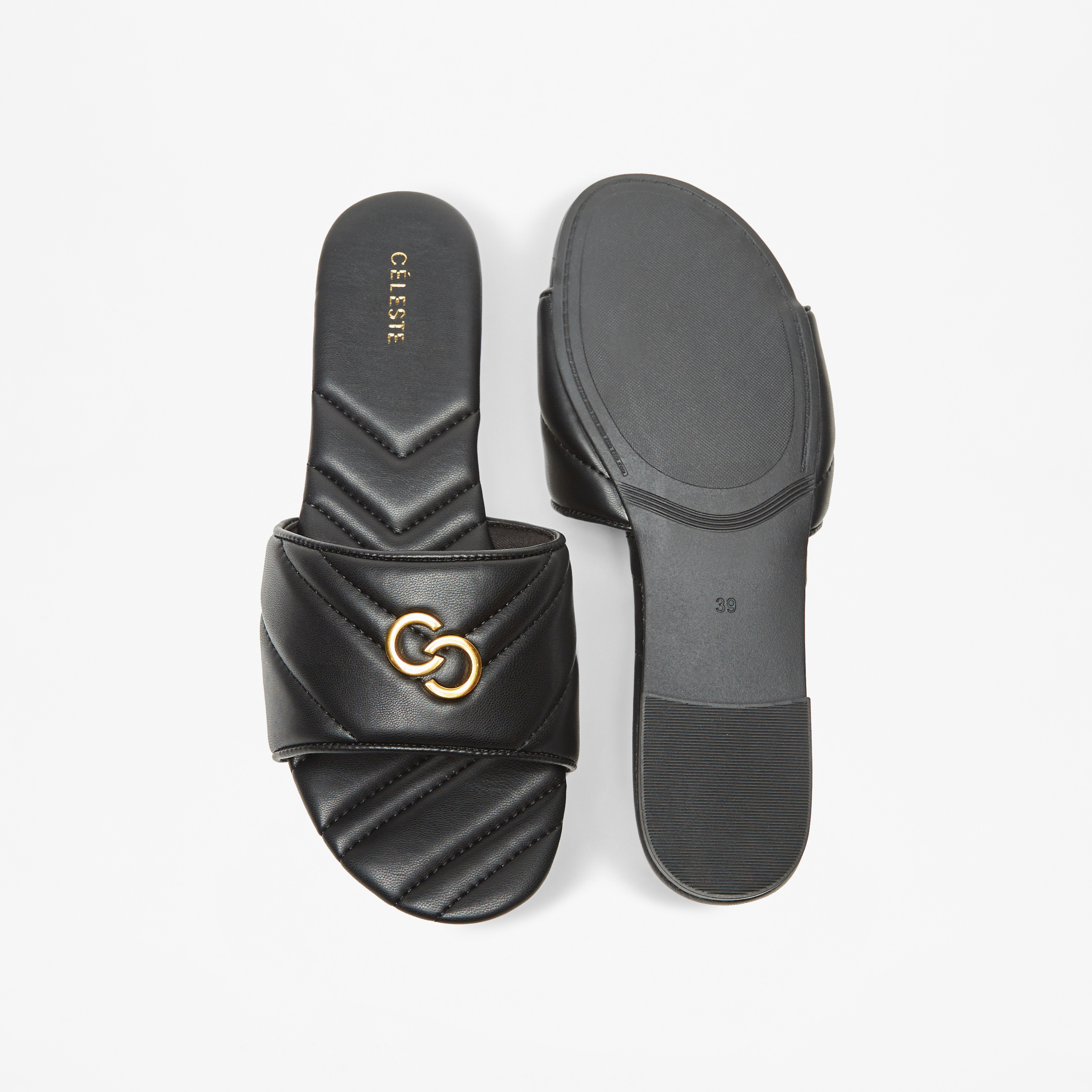 صندل مبطن سهل الارتداء بتزيينات شعار للنساء من سيليست-women-shoes-flats-sandals-image-5